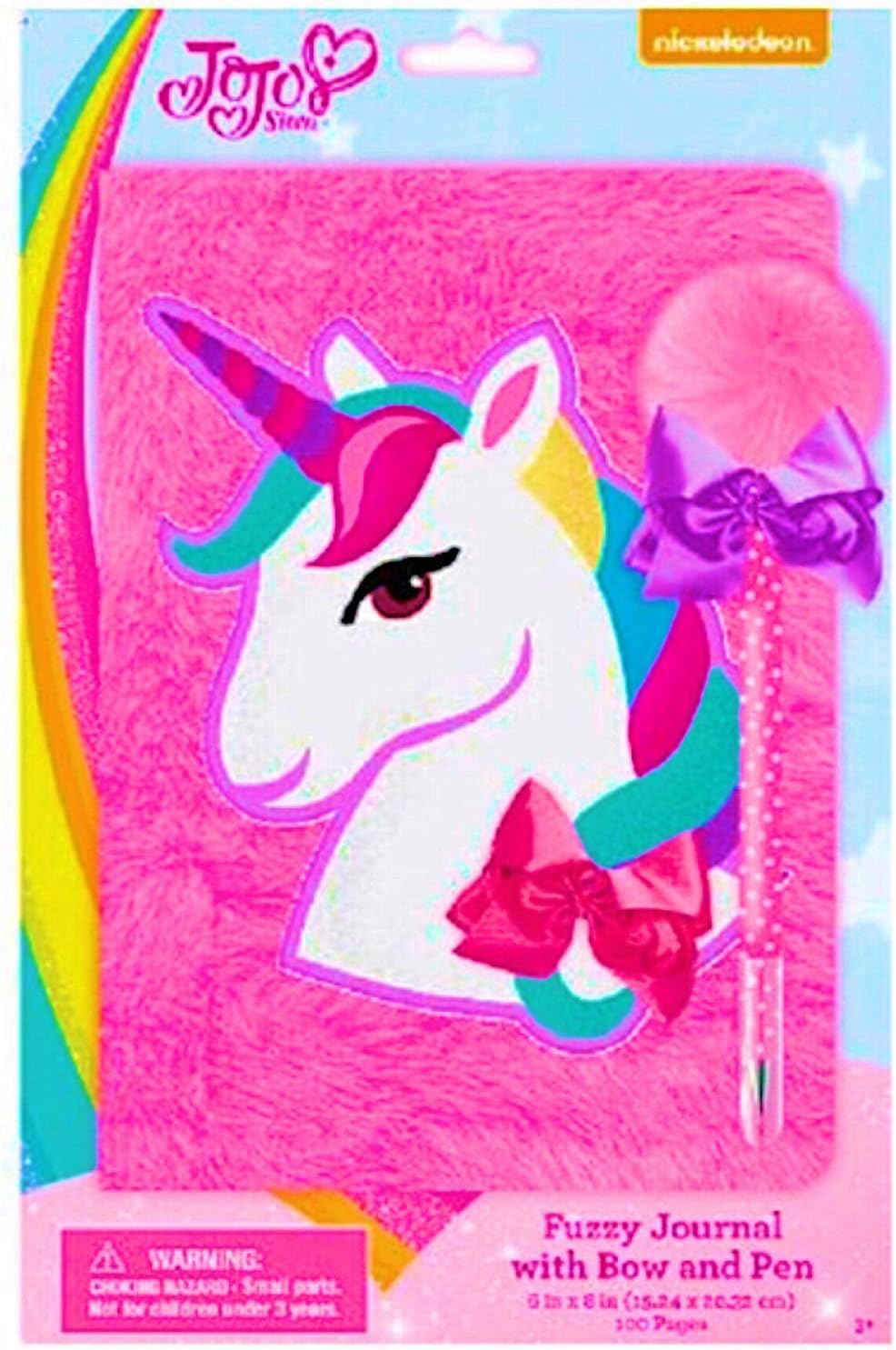 JoJo Siwa Fuzzy Unicorn Journal with Bow and Pen