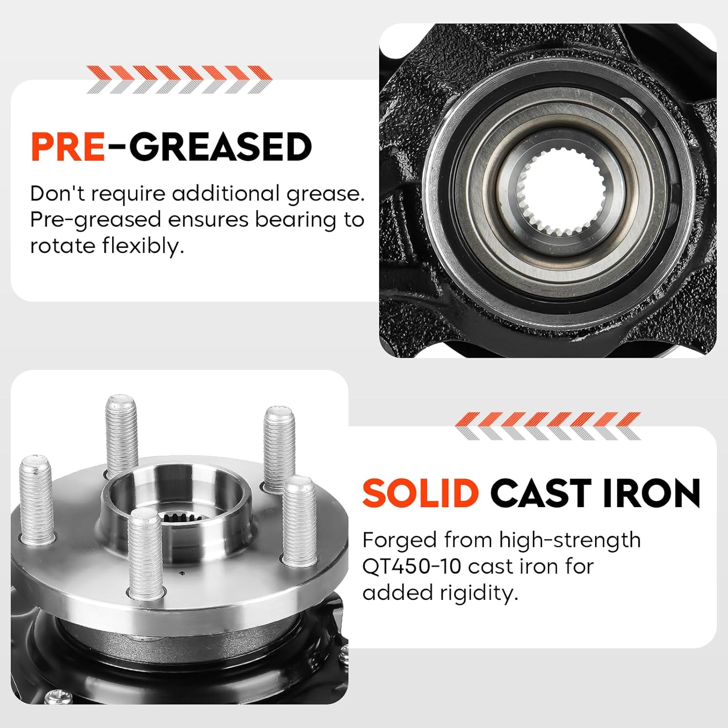 Front Right Steering Knuckle & Wheel Bearing Hub Assembly for Toyota Corolla 2003 2004 2005 2006 2007 2008 L4 1.8L, LK030 698-388 698388, Passenger Side