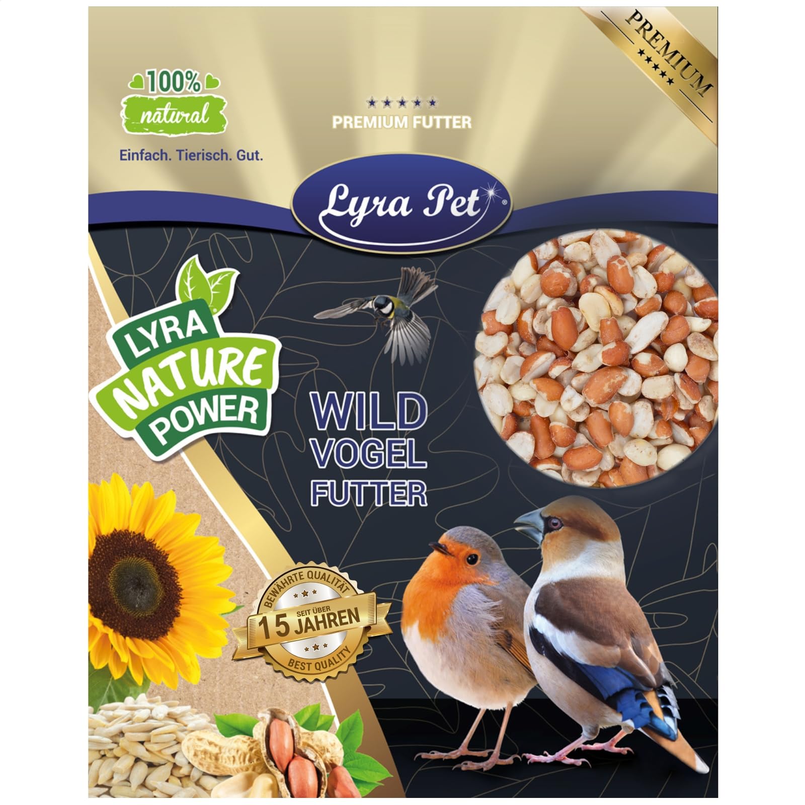 Graines de cacahuètes Splits mélangées blanchies & avec Peau 25 kg Nourriture pour Oiseaux Sauvages