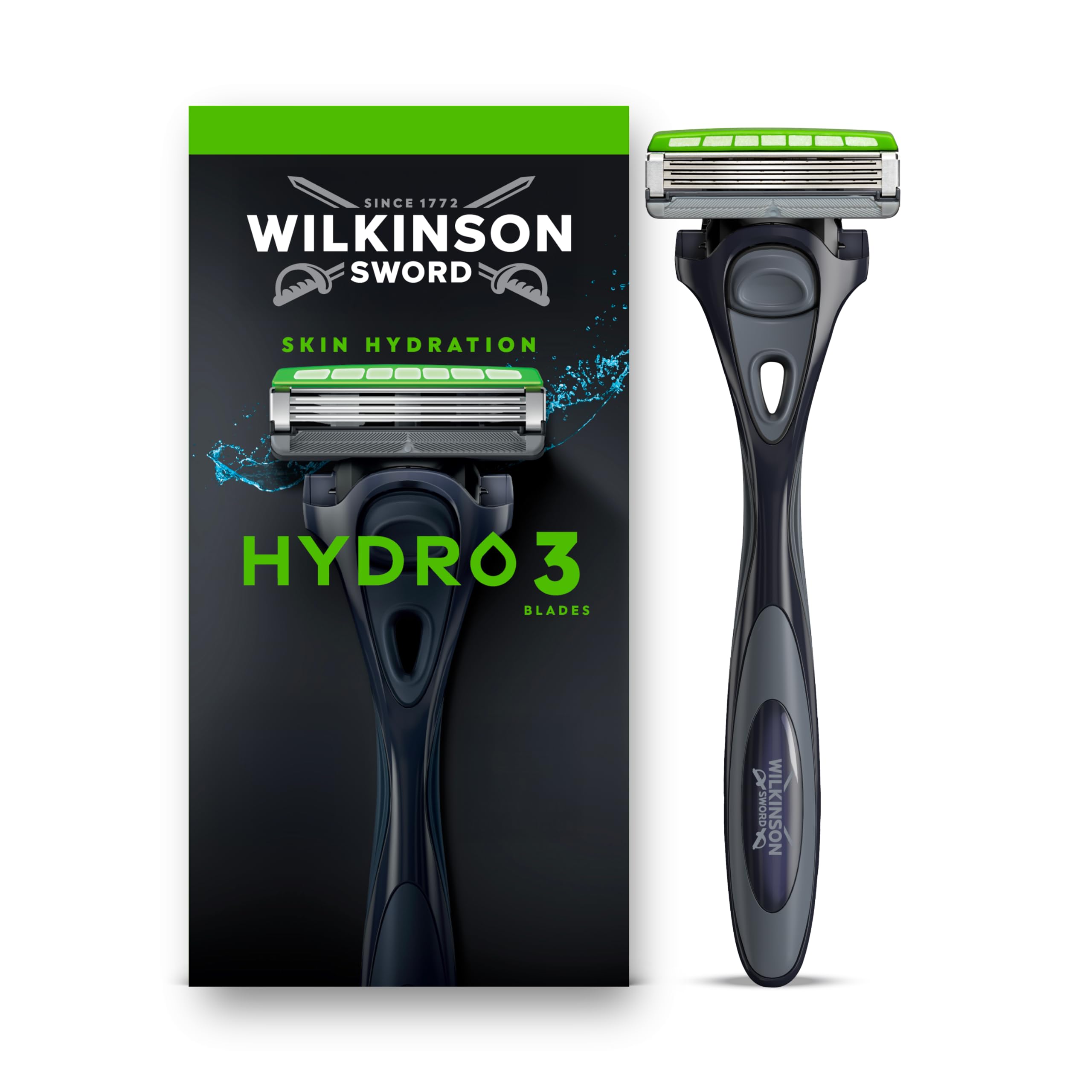 Wilkinson Sword Hydro 3 Men’s Razor Handle, Blade Refill, 1 Pack