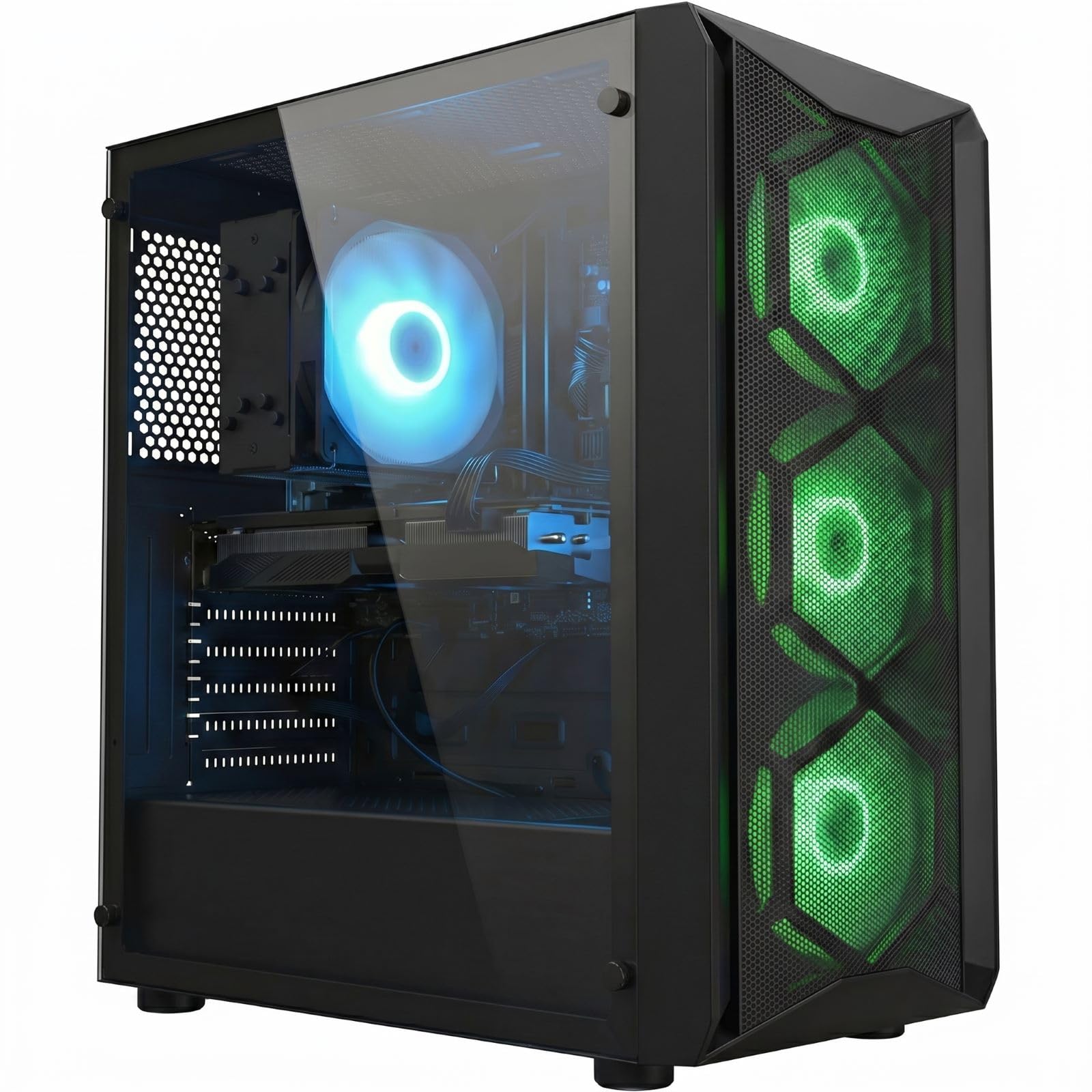 STGsivir Gaming PC, Core i7, RTX 3050 6G, 16G RAM, 512G SSD | Gaming Computer für Streaming,Videobearbeitung,Hausaufgaben, bis zu 3.9 GHz, WLAN 6, BT 5.0, 4K,HDMI,DP, Win11 Pro, ARGB