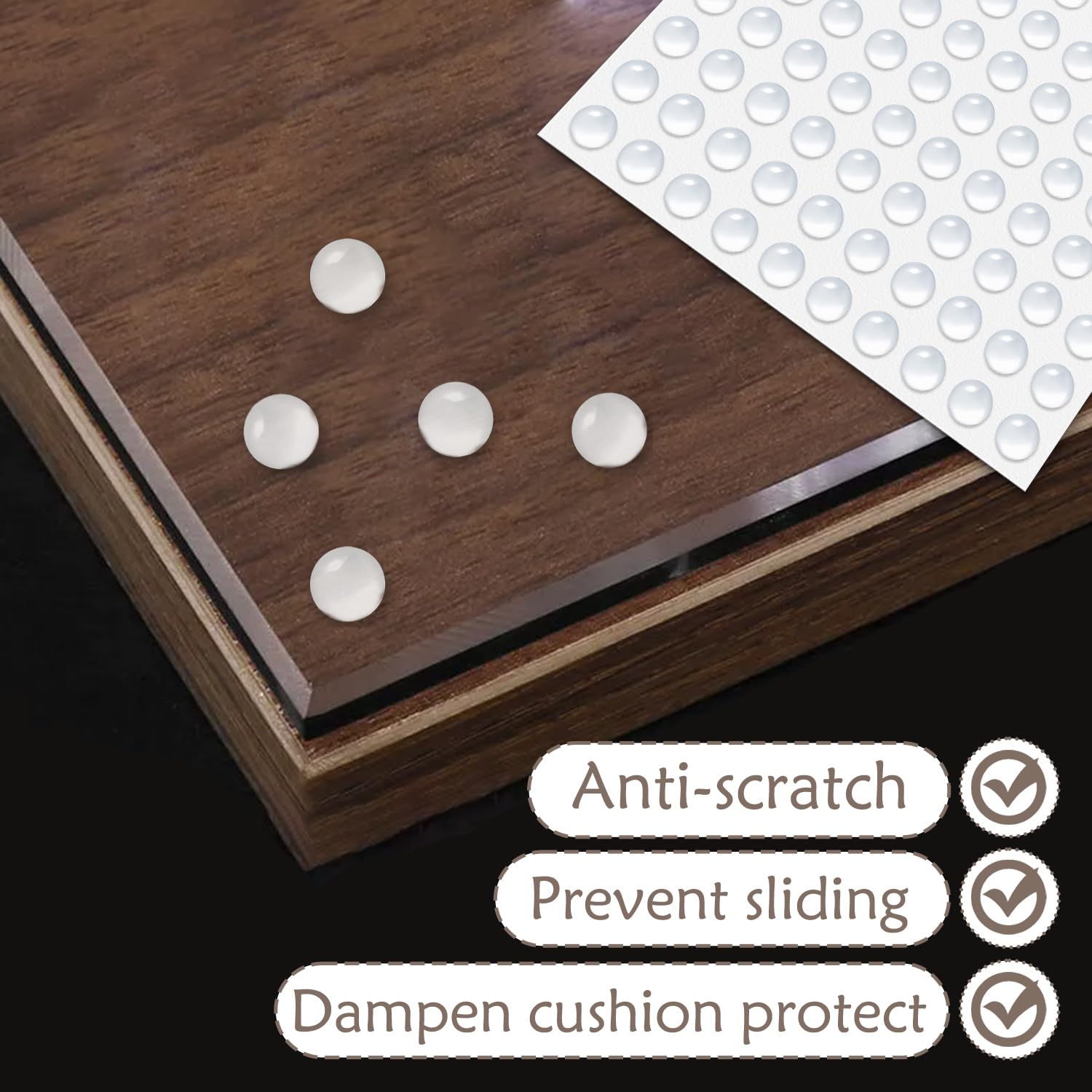 Transparante siliconen pads, Zachte deurbumpers zelfklevende geluiddempende pads elastische deurbuffer meubelpad, Halfrond voor laden Glas antislip, Duidelijke zelfklevende rubberen bumpers pads