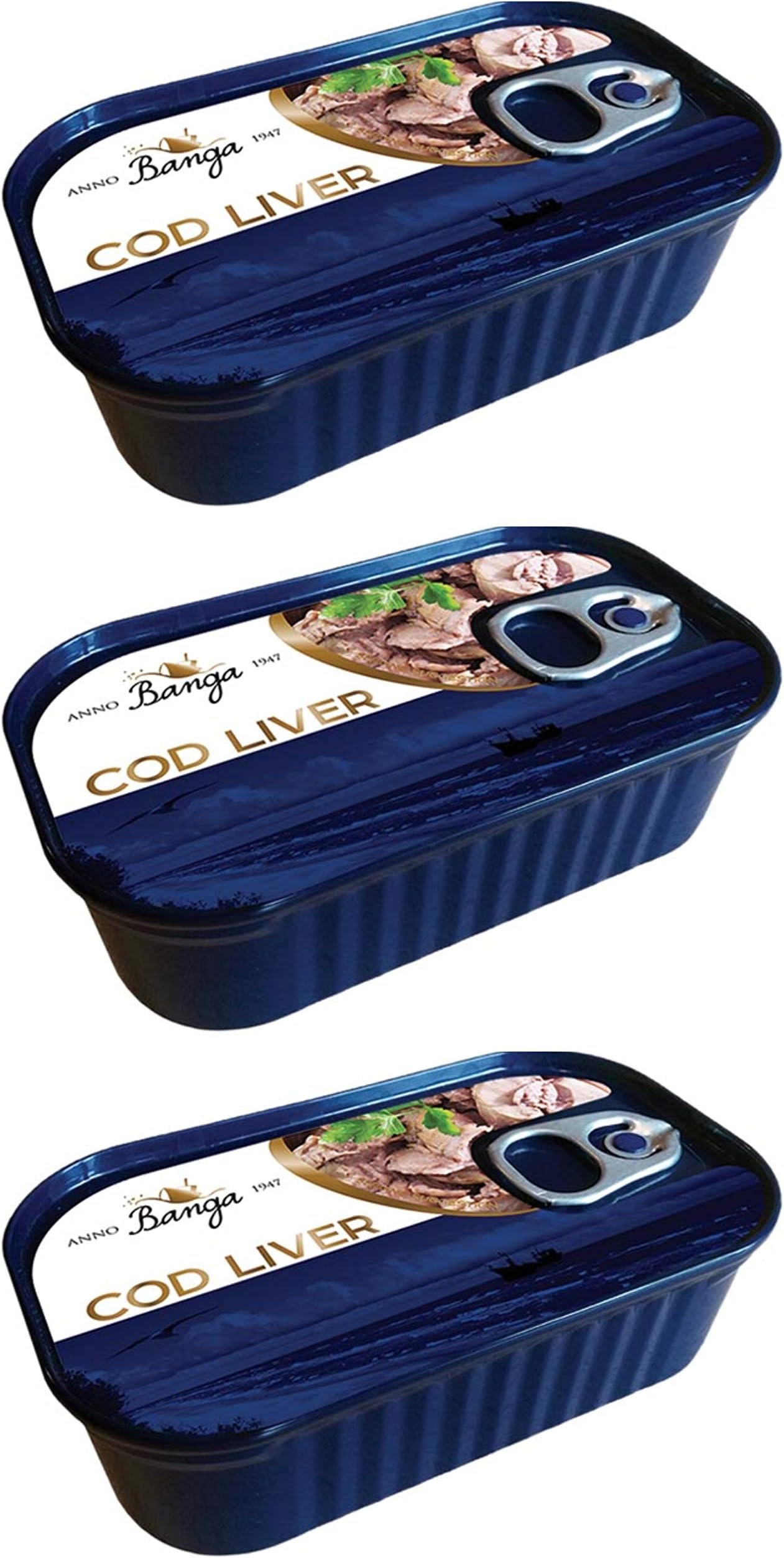 Banga Cod Liver Canned 115g can From Icaland pack of 3