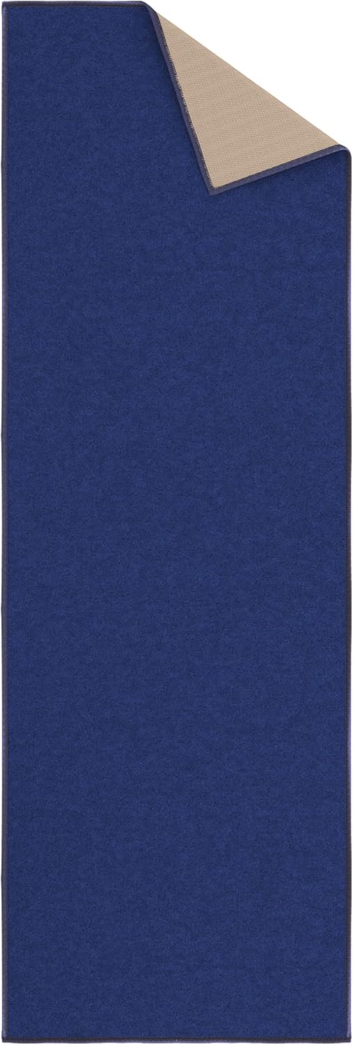 Ottomanson Hallway Runner Rug 20" x 59" Non Slip Solid Area Rugs Easy to Clean Laundry Rug Runner Durable & Pet Friendly Floor Carpet Runners for Hallways Entryway Living Room Kitchen, Navy