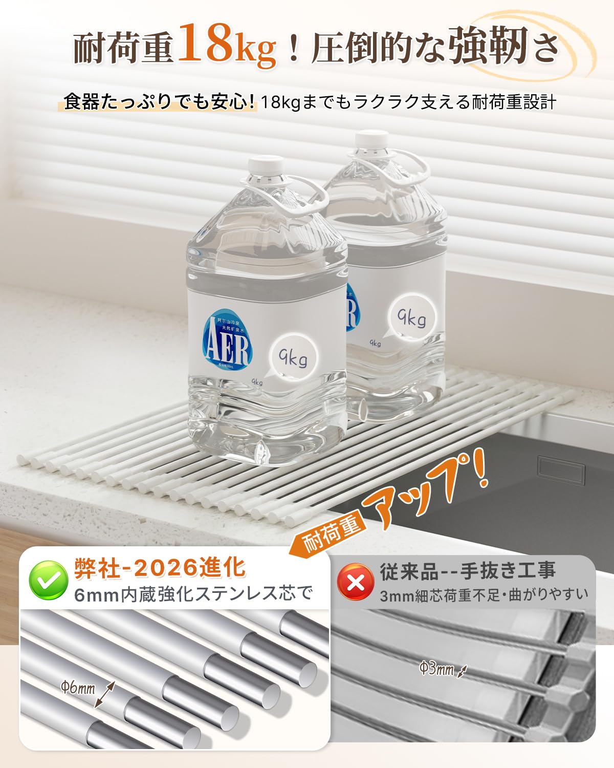 Amazon.co.jp: 【2026改良モデル】Komriland 水切りラック シンク上