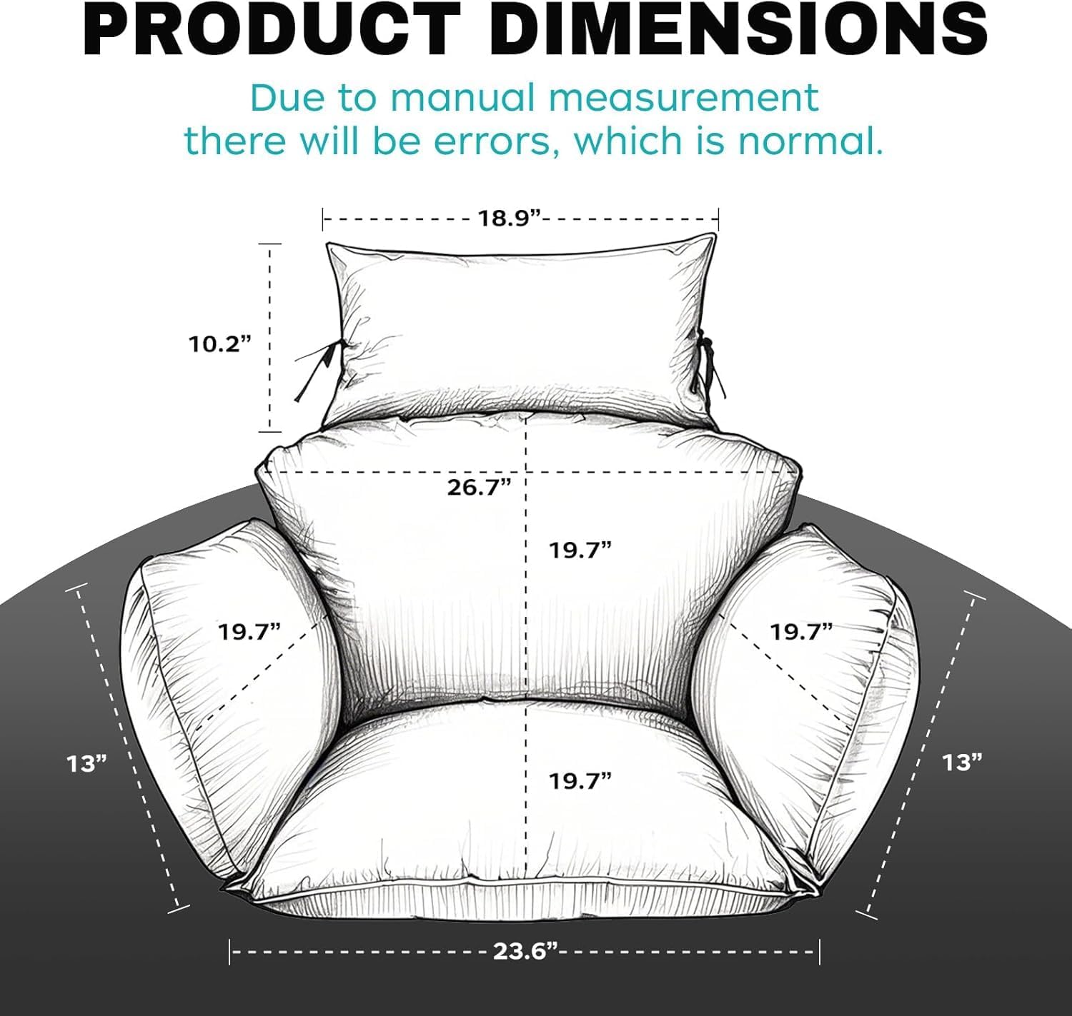 joomie Coussin de chaise en forme d'œuf Bleu