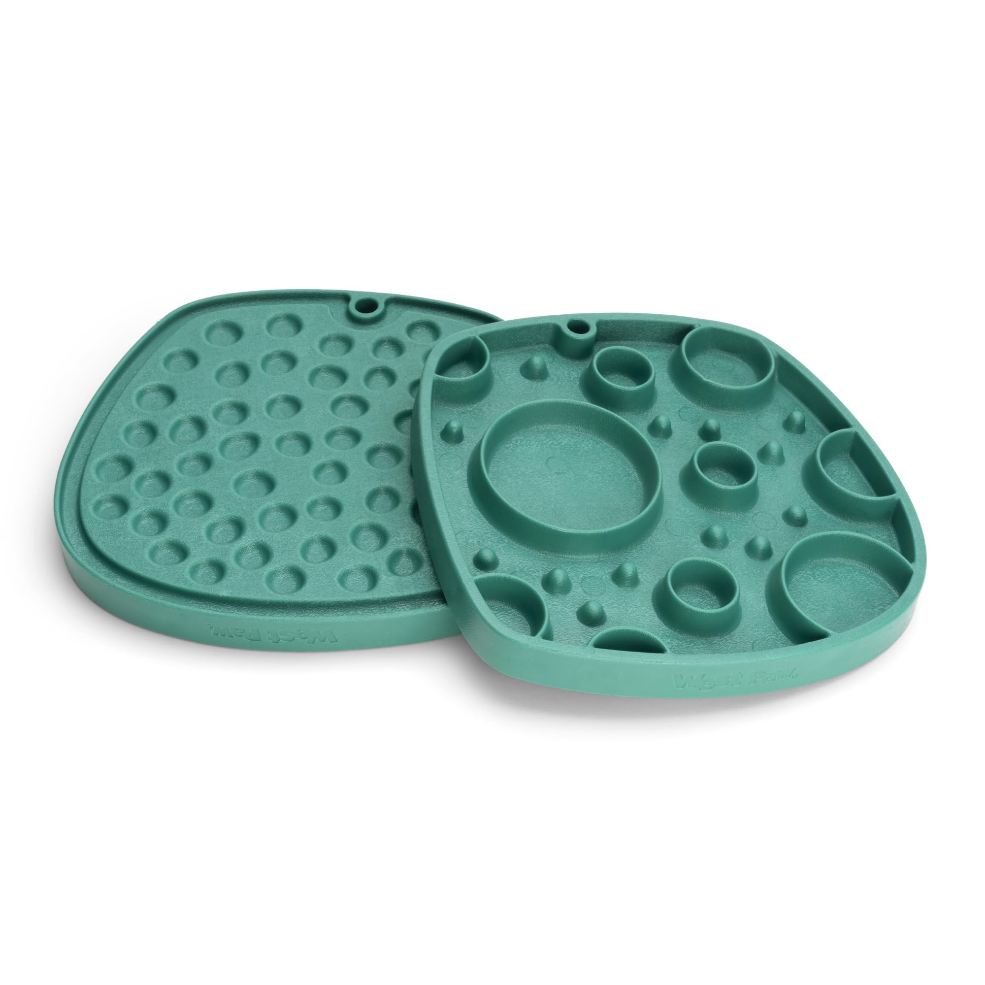 West Paw Seaflex Bubbles Feast Mat – All-in-One, Slow Feeder, Lick Mat – Encourages Foraging & Food Exploration - Engages Picky Eaters & Slow Feeding (Kelp)