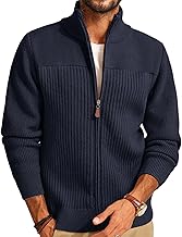 PJ PAUL JONES Men's Cardigan with Zip and Stand-Up Collar Cardigan Pullover