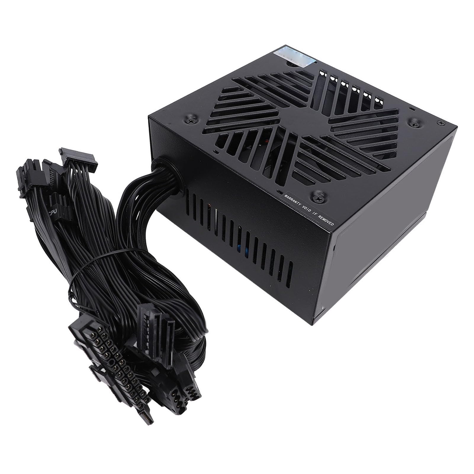 Ejoyous Fuente de Alimentación ATX Aleación de Aluminio ATX PSU 600W Voltaje Completo Activo con Control de Ventilador Térmico Inteligente de 24 Pines 4 Plus 4 Pines para PC para Juegos Oficina en