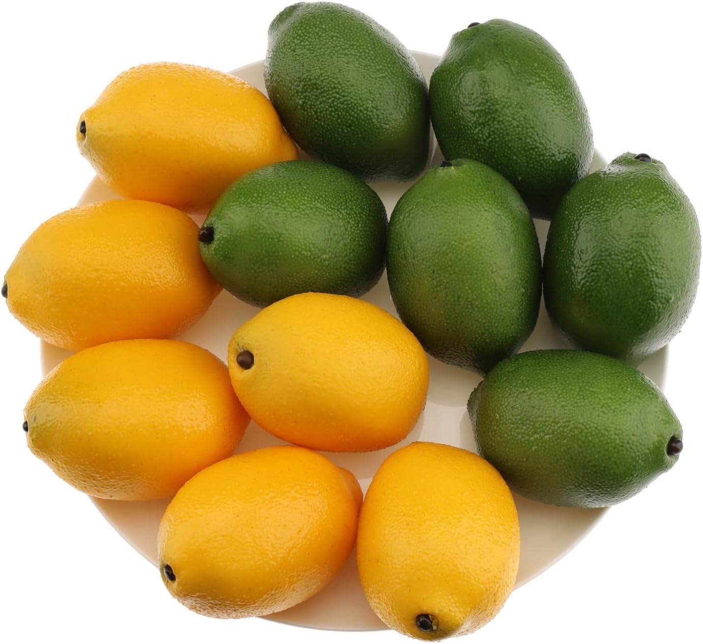 Gresorth 12pcs Yellow & Green Artificial Lifelike Simulation Lemon Fake Fruit Home Kitchen Cabinet Decoration