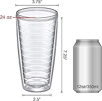 Vista 5 de Amazing Abby - Alaska - Vasos de plástico aislados de 24 onzas (juego de 4), vasos de plástico de doble pared, vasos reutilizables totalmente