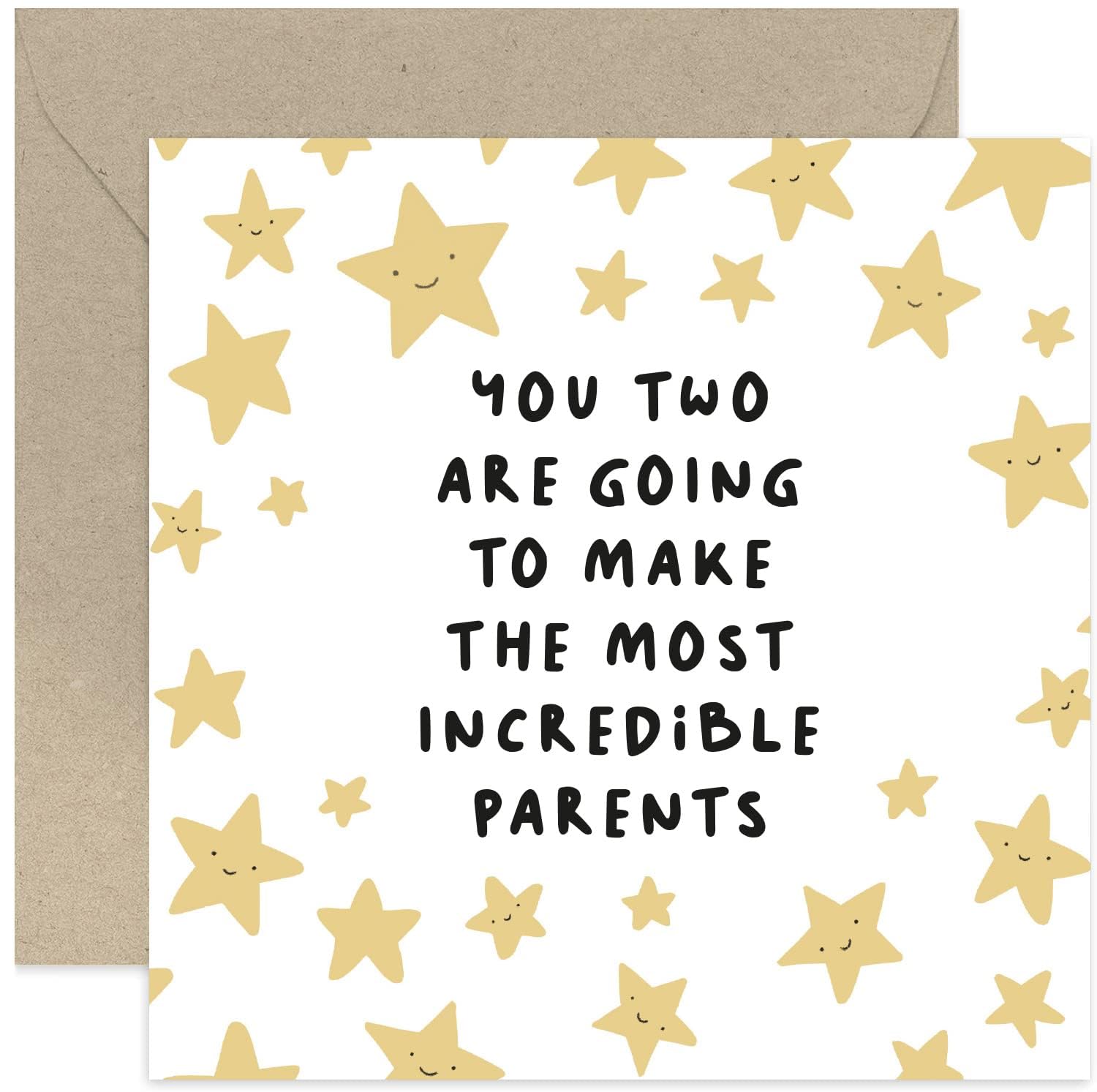 Old English Co. Make Great Parents Baby Announcement Card for Couple - Arrival Pregnancy Card for New Expecting Parents - Cute Baby Shower Card for