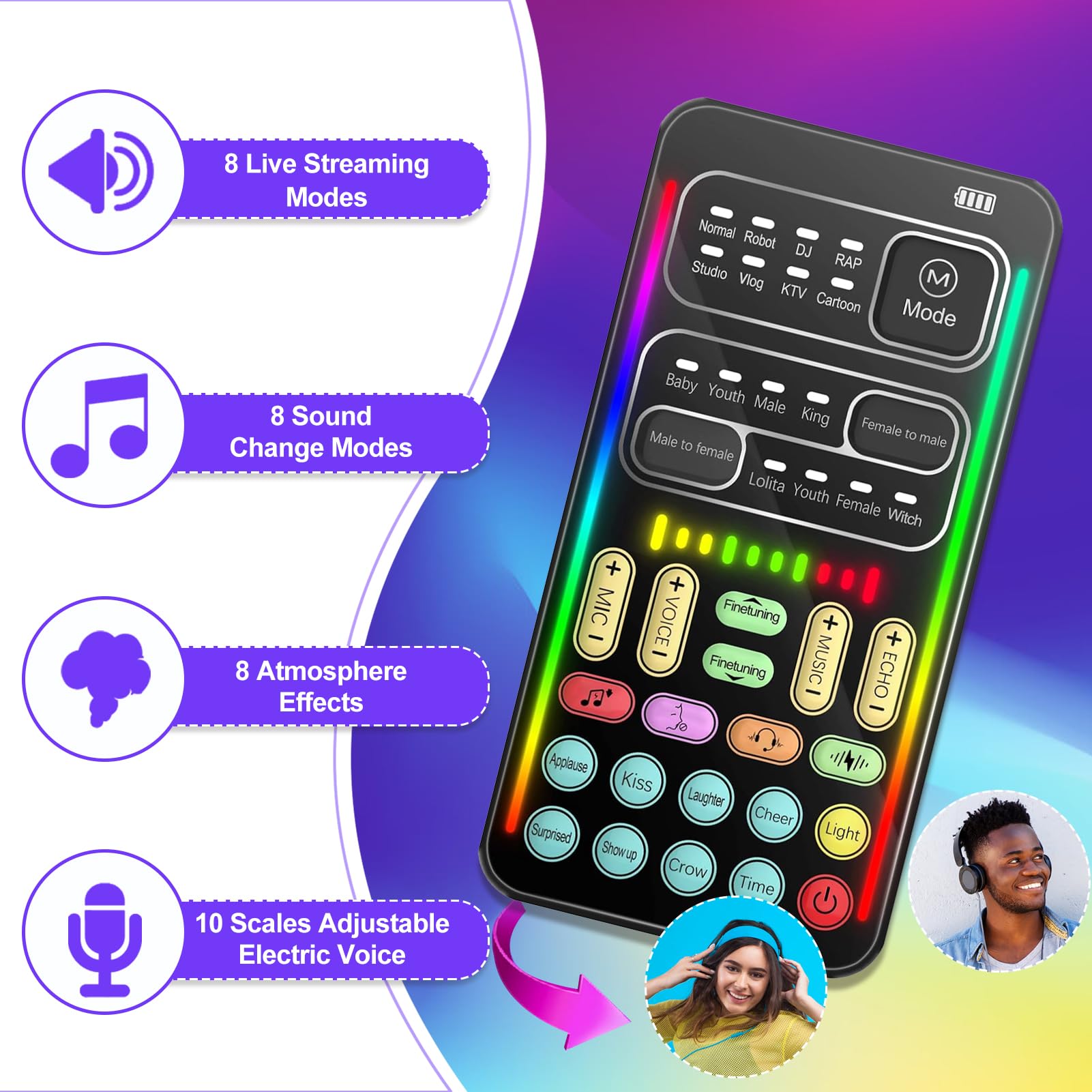Sound Game Annadue Voice Changer,Portable Mini Voice Changer Device ...