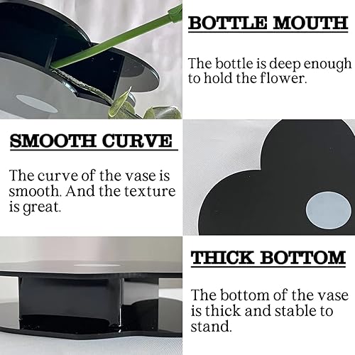 Miniatura 5 de BLOFLO - Florero acrílico en forma de nube negra, florero acrílico moderno, decoración contemporánea para el hogar, oficina, boda