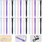 Reusable Cable Ties Cord Organizer for Earphone, Phone Charger, Computer, Mouse, Audio, 4.5 inch Silicone Cable Straps Wire Organizer in Home, Office, School, Kitchen (11.3cm, 30pcs, Warm-Color)