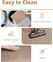 Vista 5 de PADOOR Non-Slip Bath-Mats for Bathroom, Rubber-Backing Braided Absorbent Bathroom Mat Machine Washable Thin Bathroom Rugs Fit Under Door Quick Dry