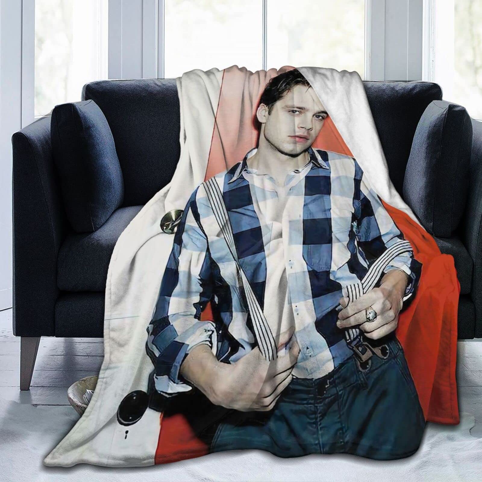 Sebastian Stan u0026 Bucky Barnes Fleece Blanket Throw Blanket Lightweight  Super Soft Cozy Luxury Bed Blanket Microfiber 80X60 in : Amazon.co.uk: Home  u0026 Kitchen