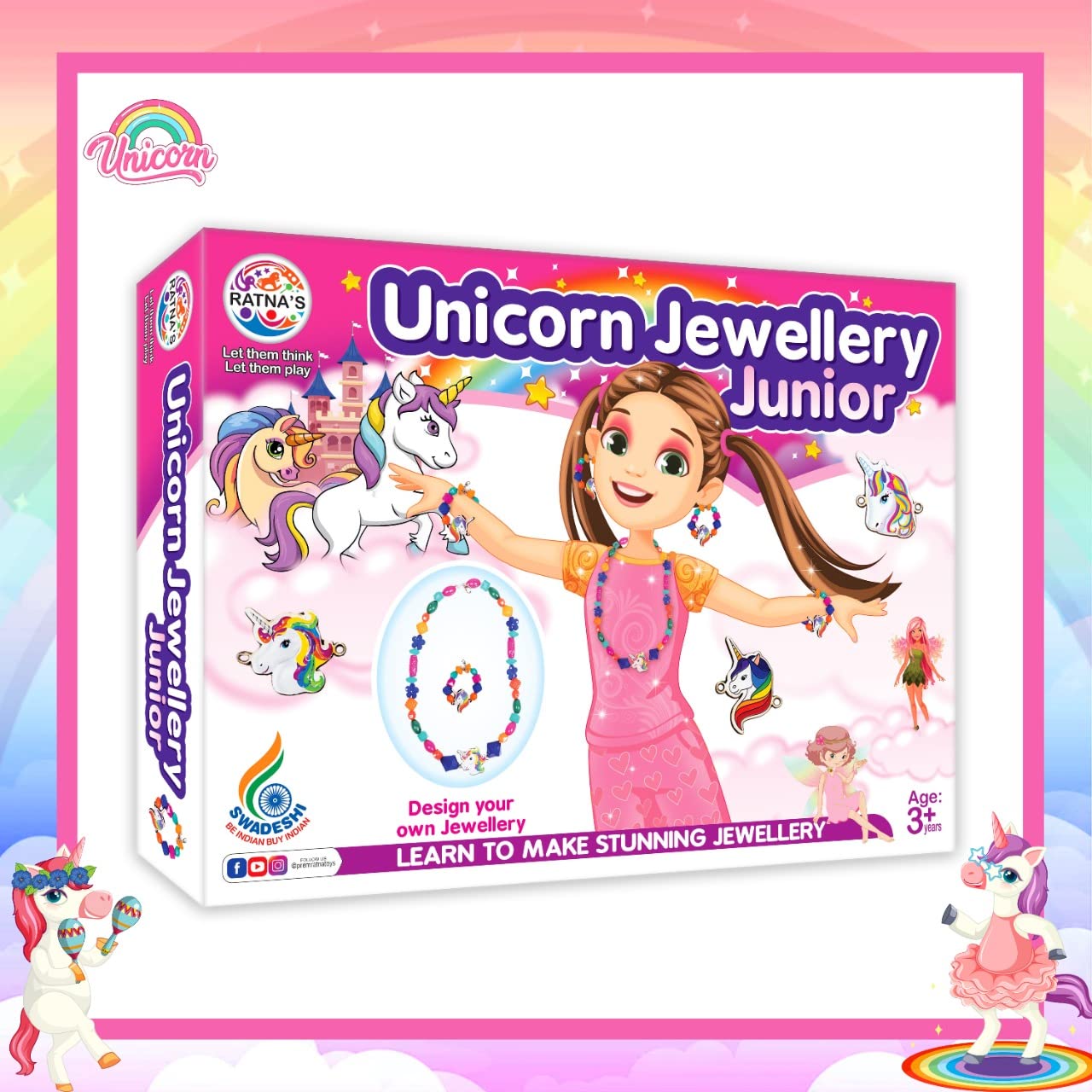 RATNAS Unicorn Jewellery Junior | DIY Kit for Girls to Make Necklaces, Earnings, Bracelets Etc (B09XFCYG3T) Amazon Price History, Amazon Price Tracker
