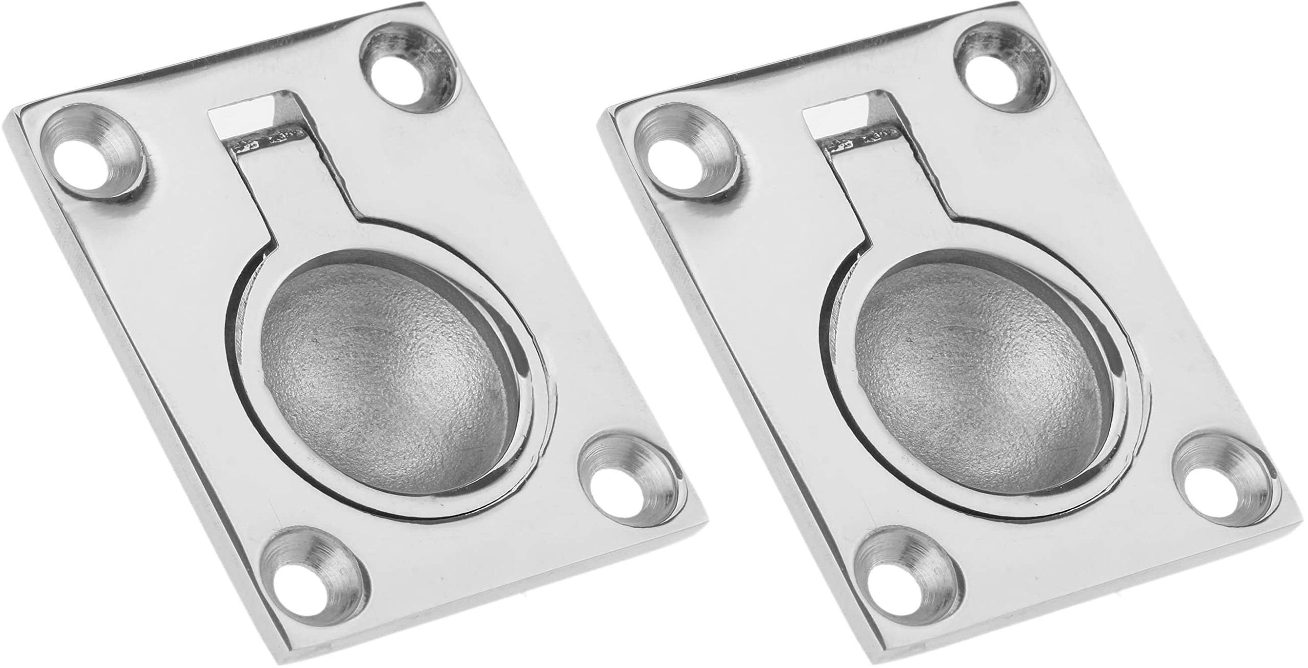 2 Pack Marine Polished Stainless Steel Flush Hatch Pull Ring Handle