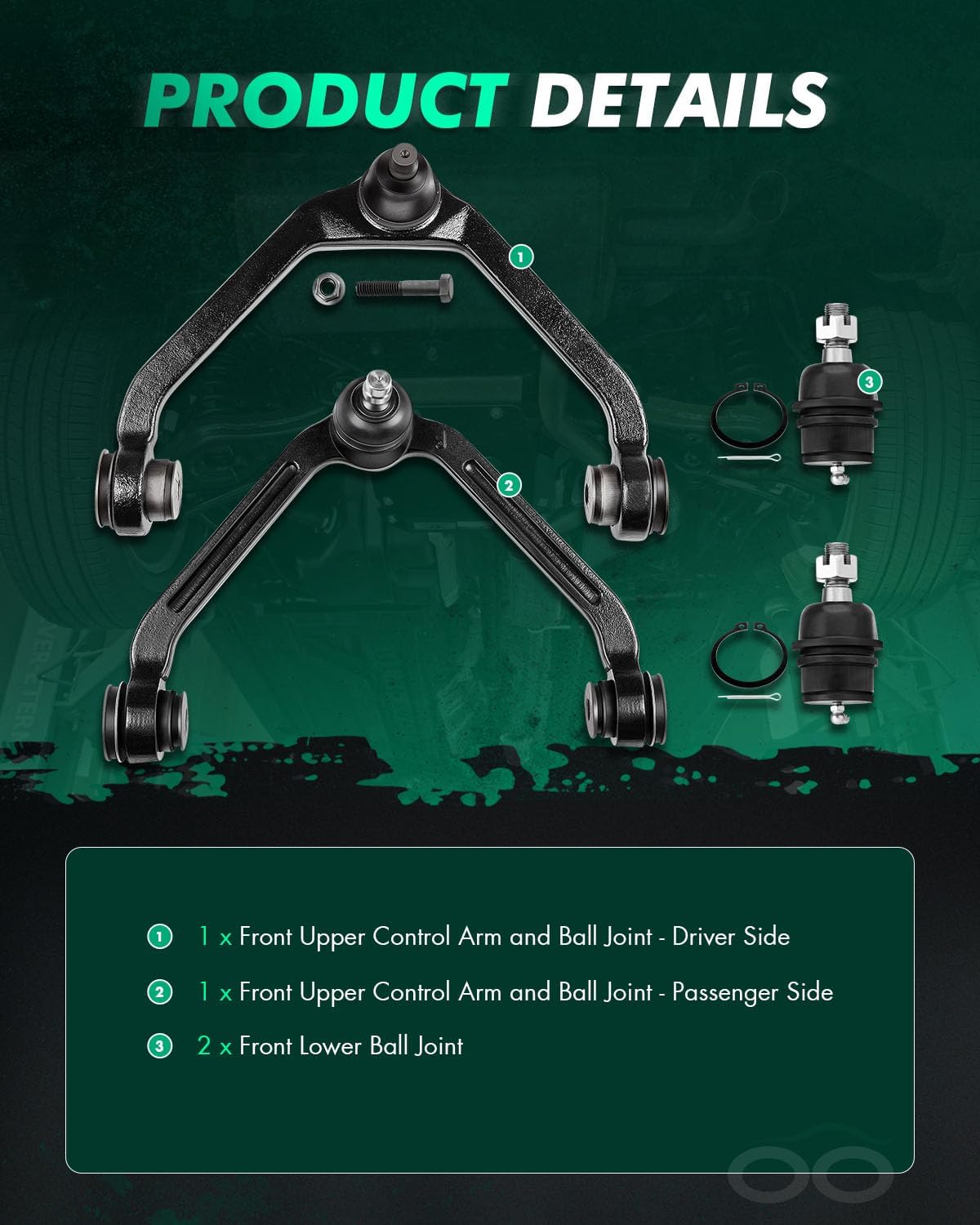 SCITOO 4pcs Suspension Kit For 1995-2001 For Ford Explorer 1998-2011 Ranger 2001-2005 Explorer Sport Trac w/Suspension Parts Upper Control Arm Lower Ball Joint