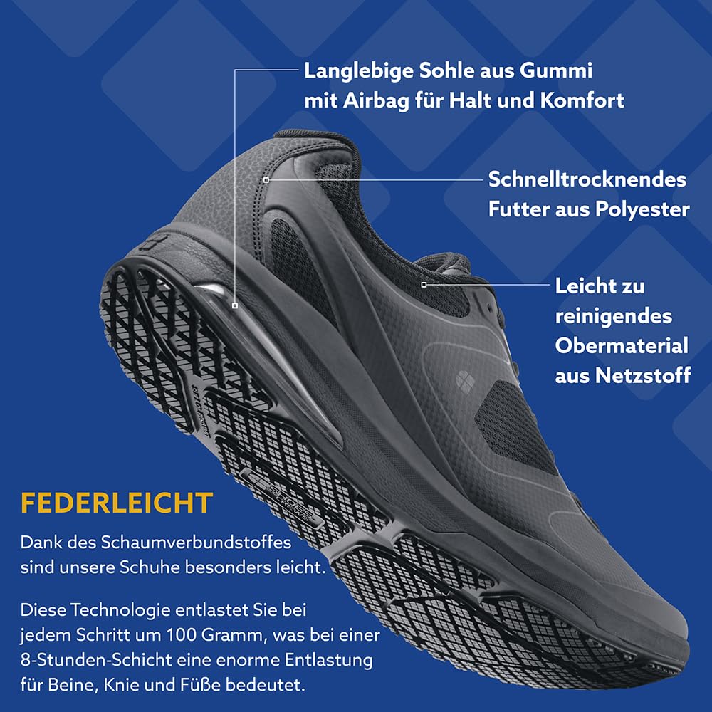 Shoes for Crews Herren-Arbeits-Sneaker mit rutschhemmender Sohle – Bequem, atmungsaktiv, wasserabweisend, ideal für Gastronomie und Küchen für Kellner und Koch oder im Einzelhandel – Evolution II