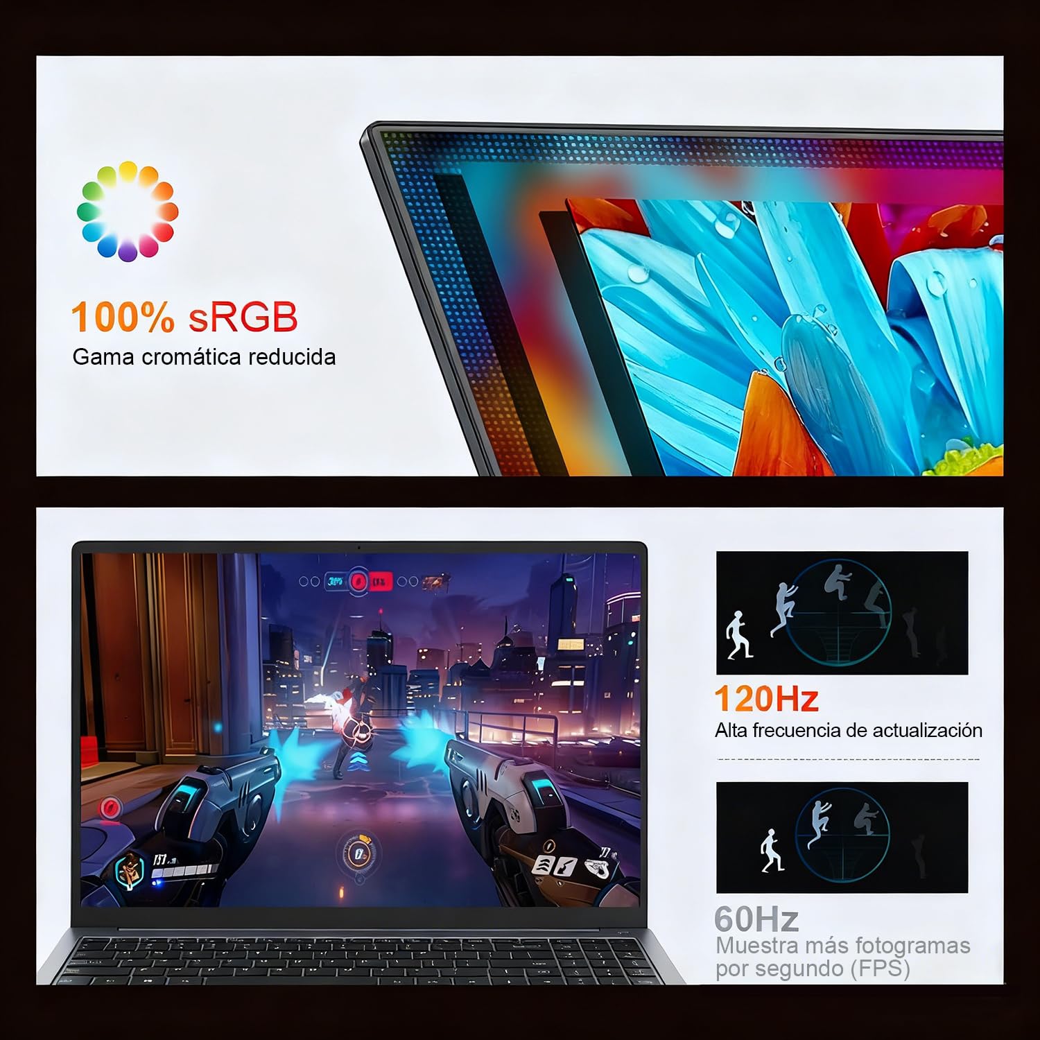 Ninkear Portatile Gaming 16", DDR5 Ryzen 7 8745HS (fino a 4,9GHz), 32GB RAM 2TB SSD, scheda grafica Radeon 780M, 100W, sensore di impronte digitali, USB-C 4.0, Win11