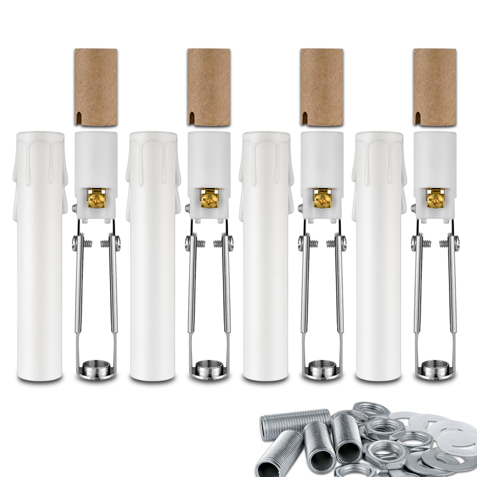 Adjustable Keyless Candle Socket White Atron Keyless Porcelain Medium ...