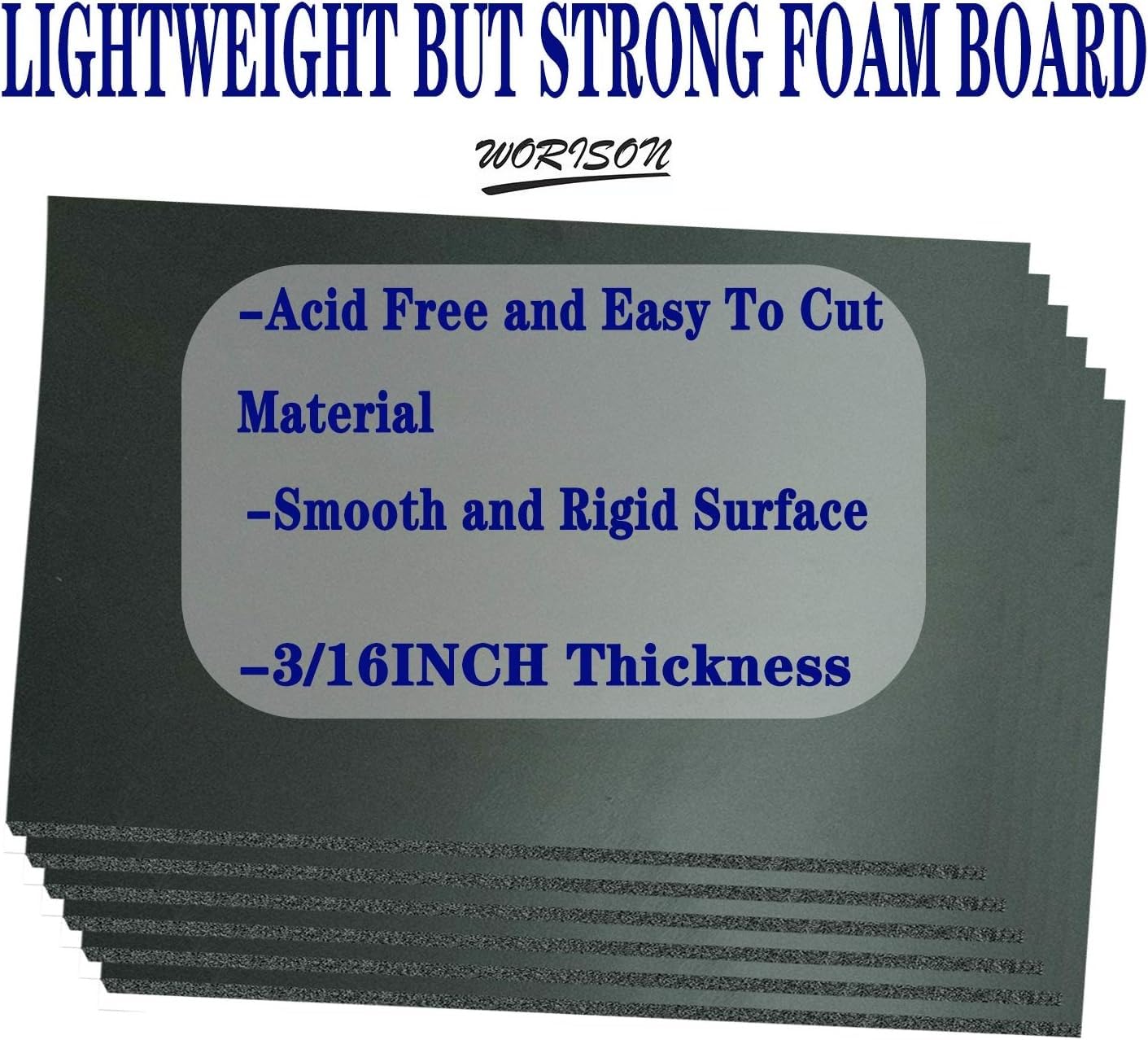 Worison Black A4 Size Set of 6 Craft Foam Board Set 3 mm 3