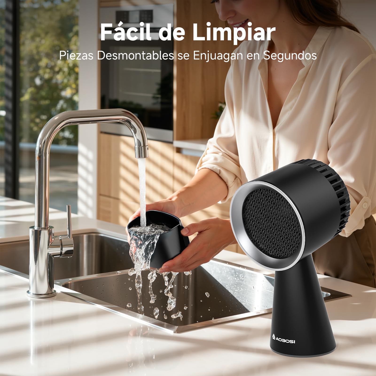 AAOBOSI Campana Extractora Movible, Mini Campana Extractora Con 3 Velocidades, Filtro Extraíble, Vaso Recogedor de Aceite, Extractor Cocina Portátil para Barbacoas,Cocina,Fondue,Camping,Caravanas