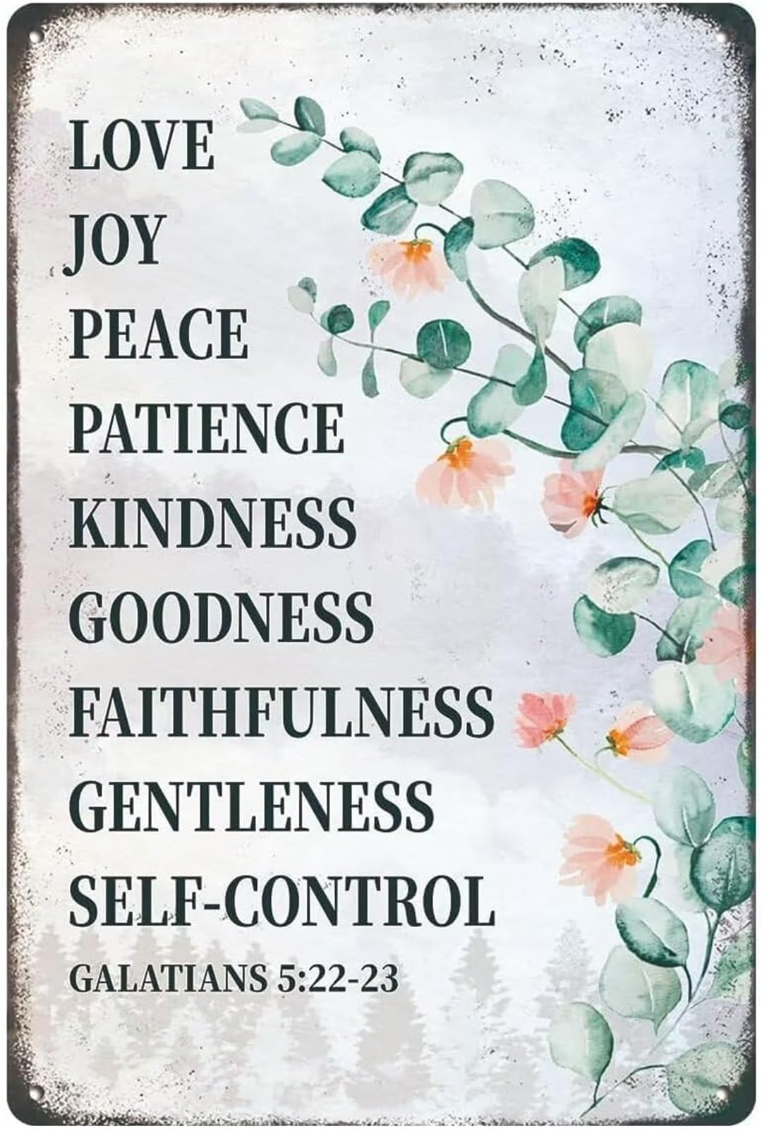 ICYJRFHLTF Biblical Fruit of the Metal Sign Christian Wall Decor for Living Room Home Bedroom 8 X 12 in