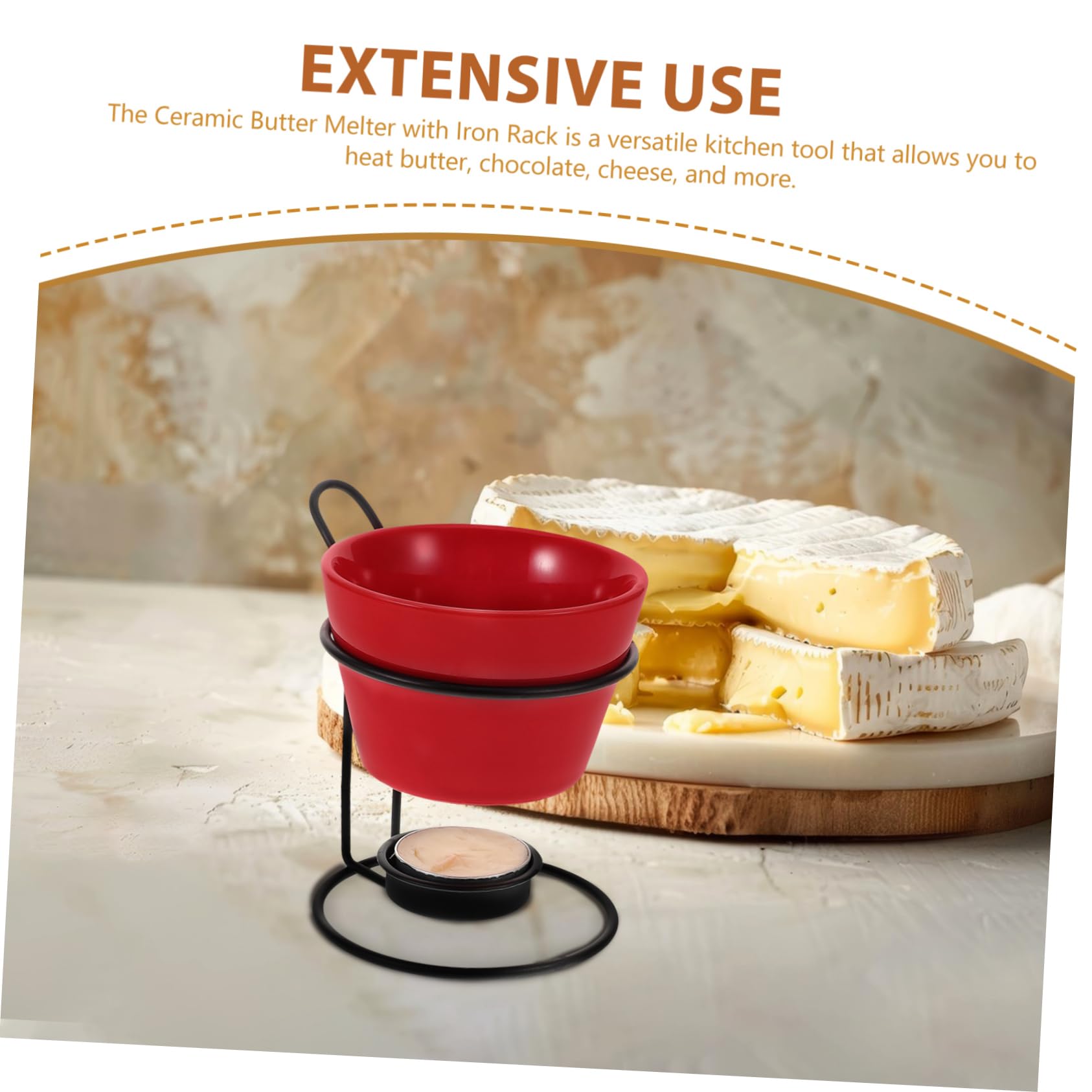 2sets Scaldaburro in Ceramica Per Fonduta Pentola Per Sciogliere Cioccolato Scaldaformaggio Scaldagelato Pratico e Portatile Per Uso Quotidiano