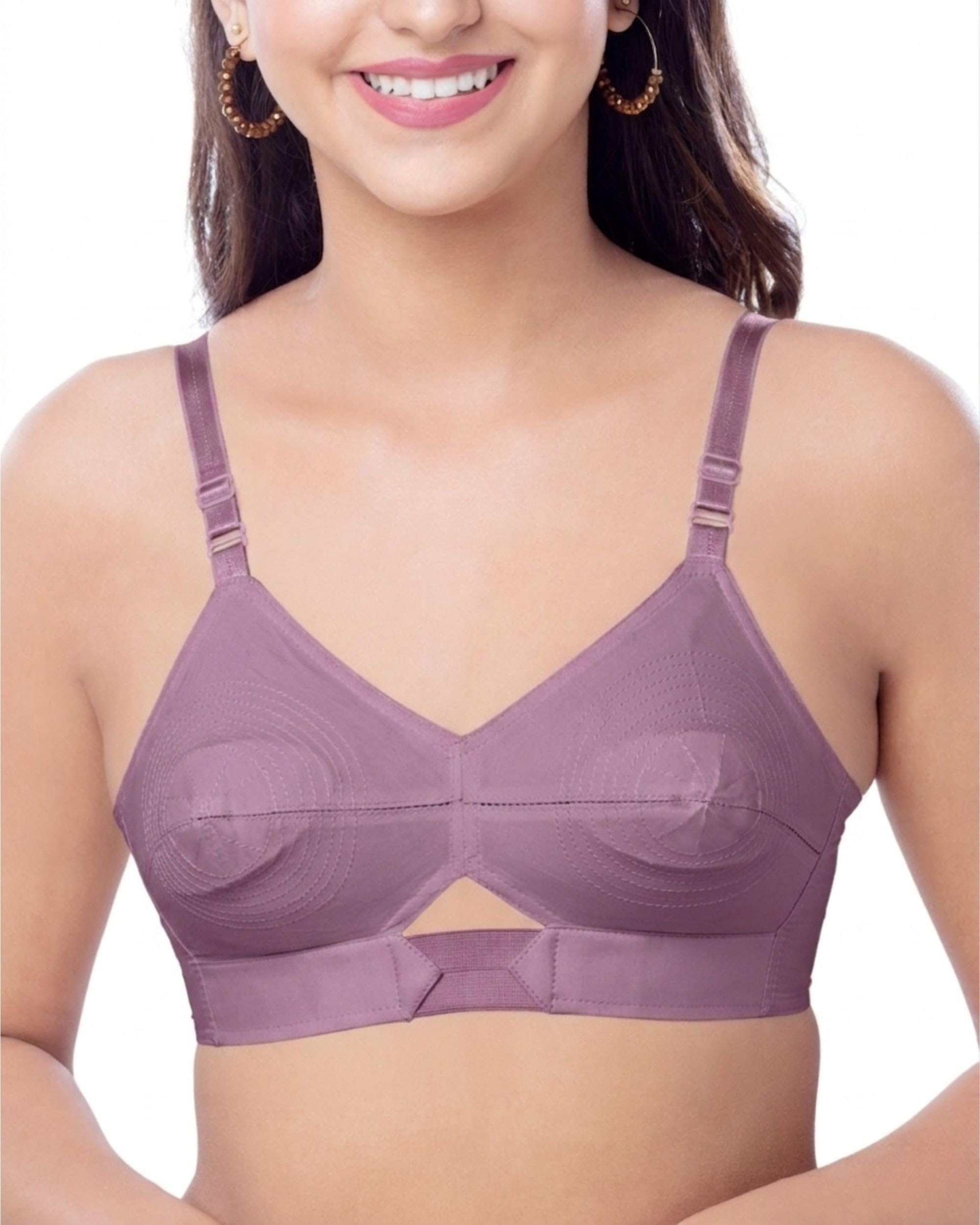 helga Cotton Round Stitch Bra for Women | Non-Padded Wireless Saree Bra | Full Coverage | Soft Breathable Fabric Comfort | Combo Pack Colours May Vary Colours May Vary-picture-34