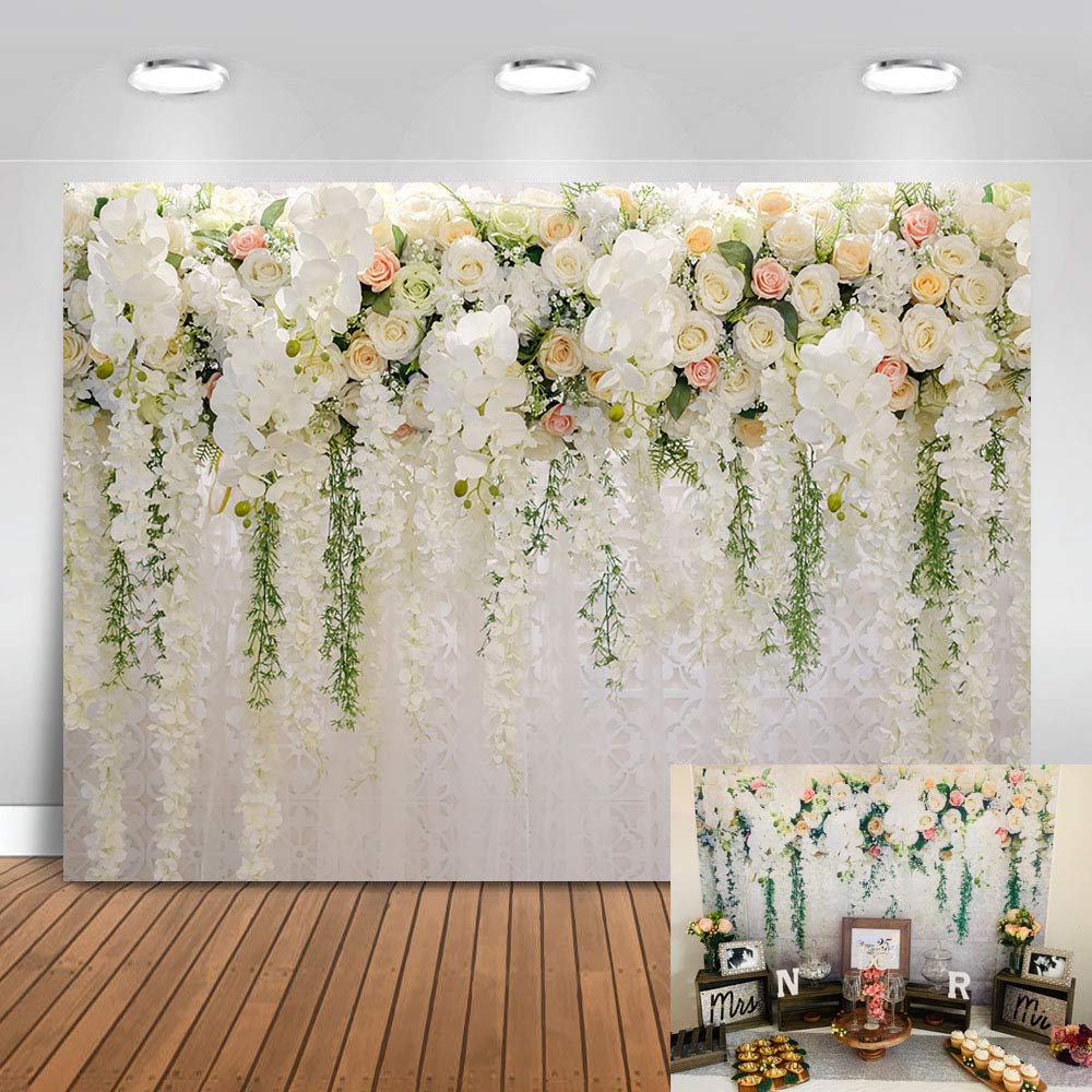 Avezano Flower Wall Hintergrund 2,2x1,5m – Blumen-Fotohintergrund Für Hochzeit, Baby Shower, Studio