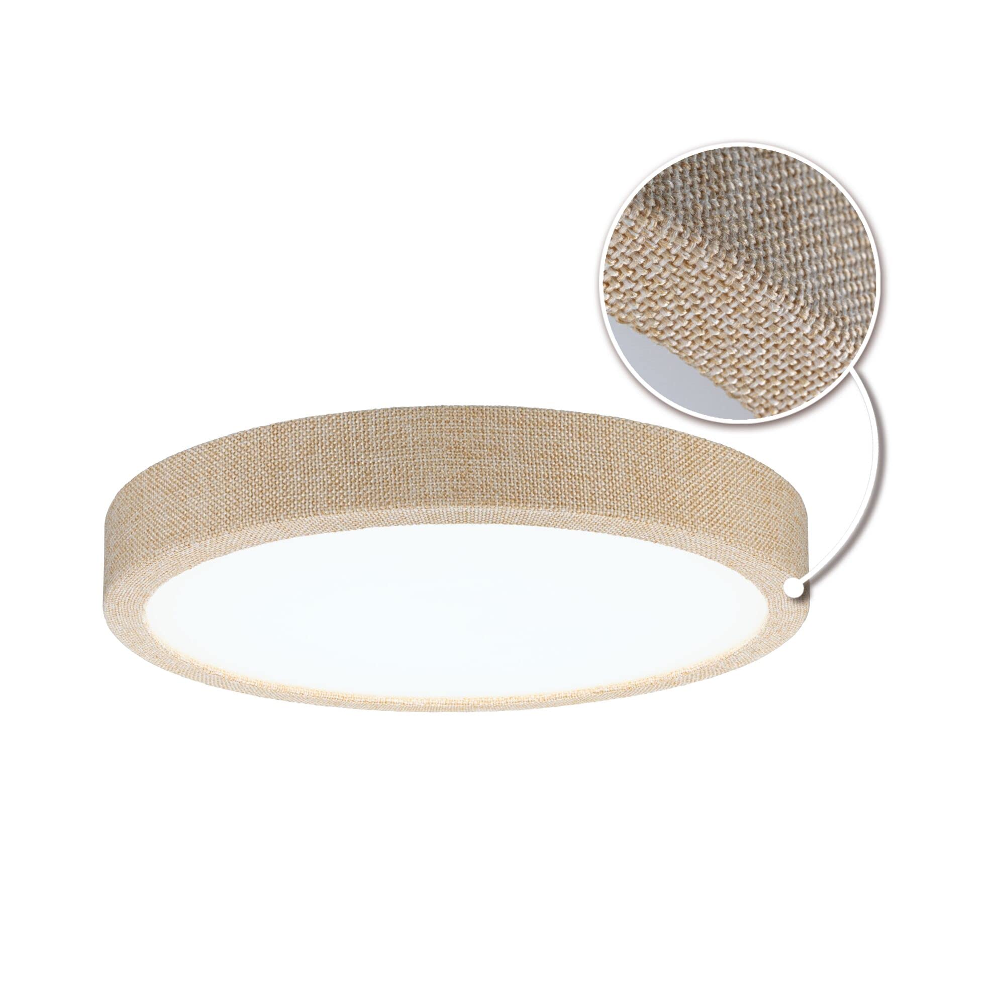 Paulmann 71054 LED Panel Cosara rund 15W IP44 1300lm 300mm Deckenleuchte in Beige Kunststoff/Stoff 4000K Badleuchte