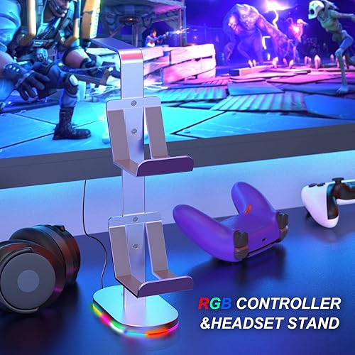 Miniatura 2 de AUGEX Soporte para controlador, estante para control de juegos, soporte para auriculares RGB para Xbox Series X SXbox One PS5 PS4