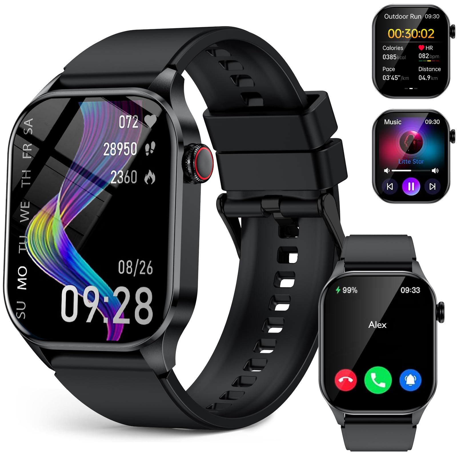 Montre connectée homme femme Bluetooth |04" AMOLED HD IP68 Monteur fréquence cardiaque tension artérioelle sommeil santé