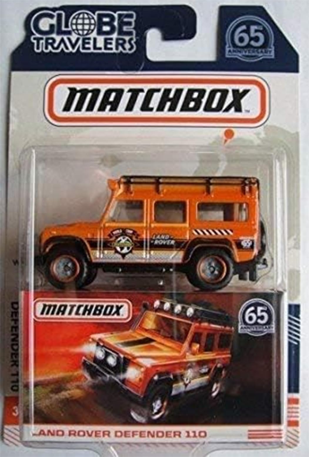 Globe Travelers Naranja Land Rover Defender 110 65 Aniversario