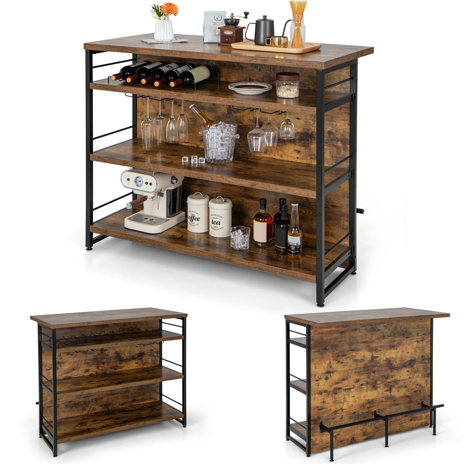 komfotteu table de bar 2 en 1 avec