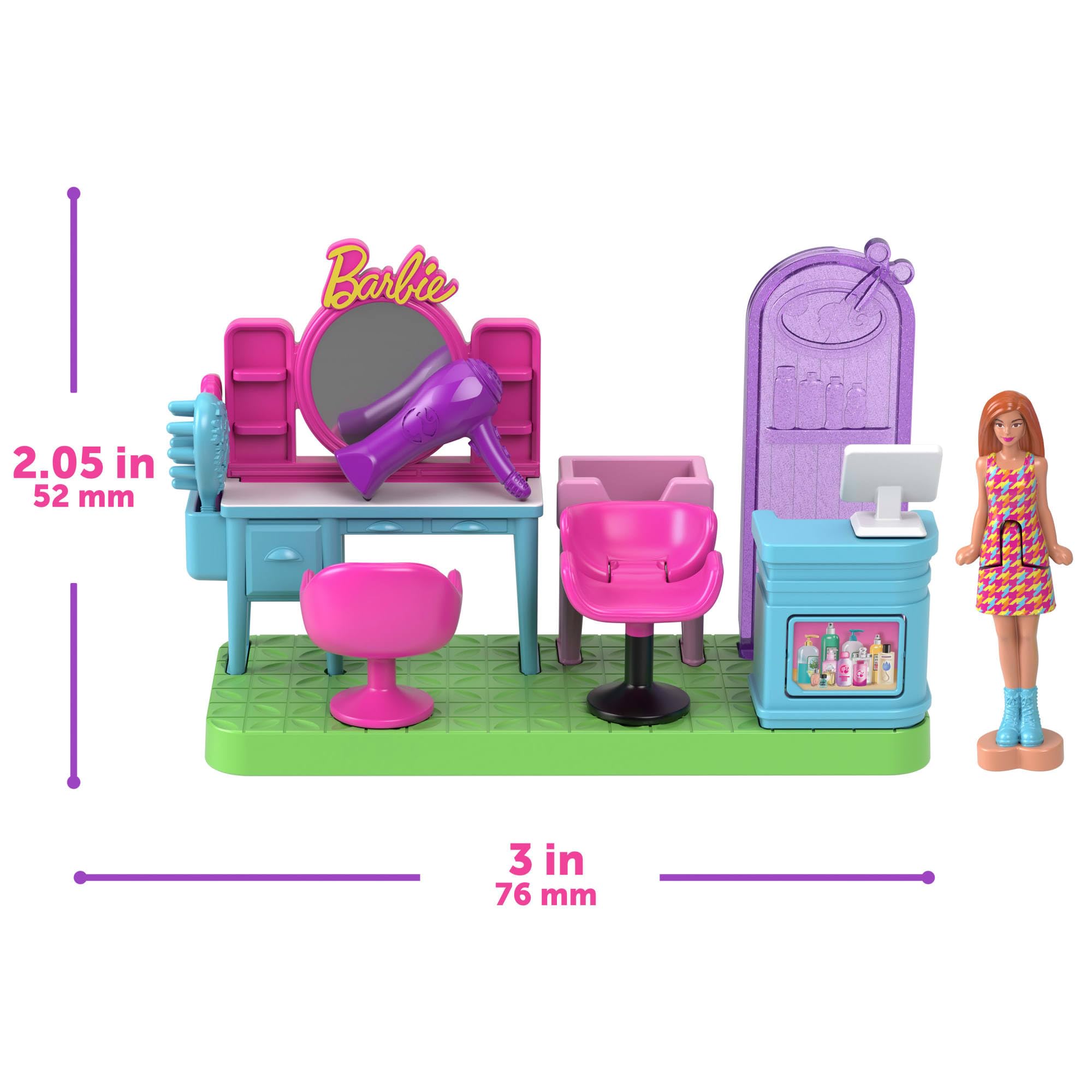 Barbie Coffret Maison de Rêve 4-en-1 Mini BarbieLand avec Maison de Rêve et 3 Autres Coffrets thématiques, 4 poupées de 4 cm, mobilier et Accessoires, JGL31