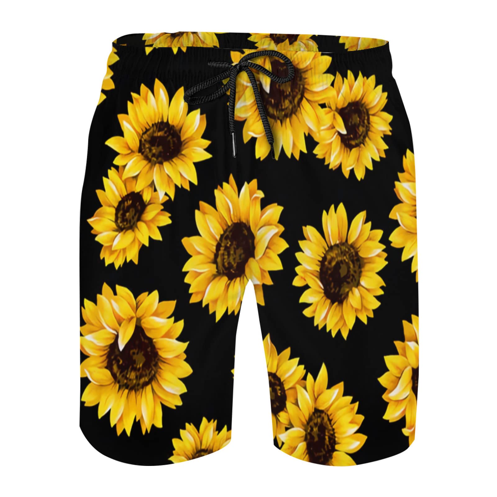 Nefarian Men's Swim Trunks, Quick Dry Beach Swimming Board Shorts, Bathing Suits with Inner Mesh Lining and Pockets, Sunflower, Medium