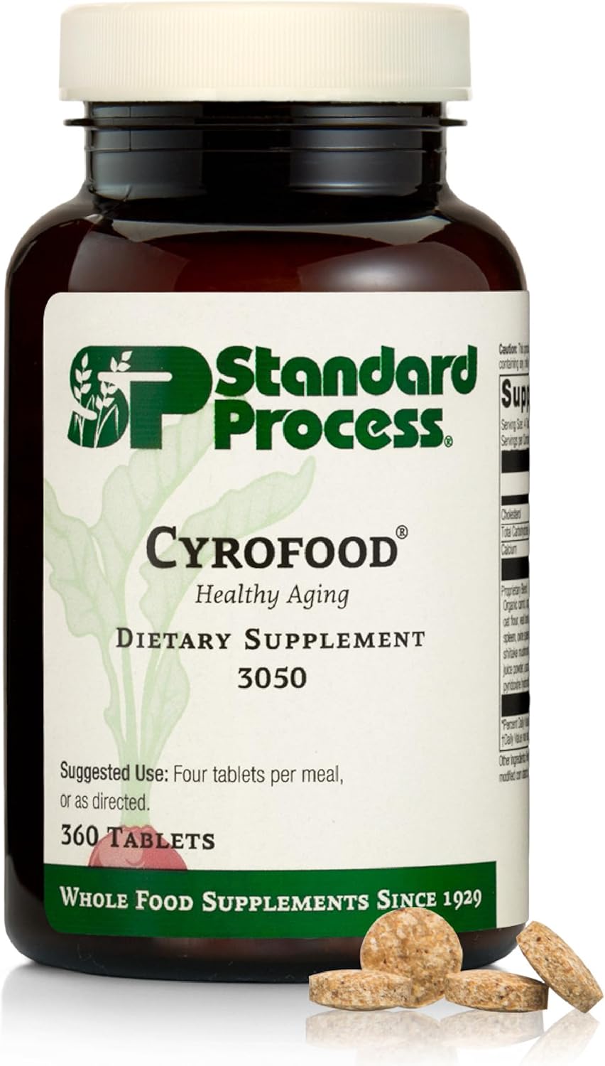 Standard Process Cyrofood – Healthy Aging Support Supplement – Nutritional Supplement with Bovine Adrenal, Reishi Mushroom Powder, Organic Carrot & More – Whole Food-Based Supplement – 360 Tablets