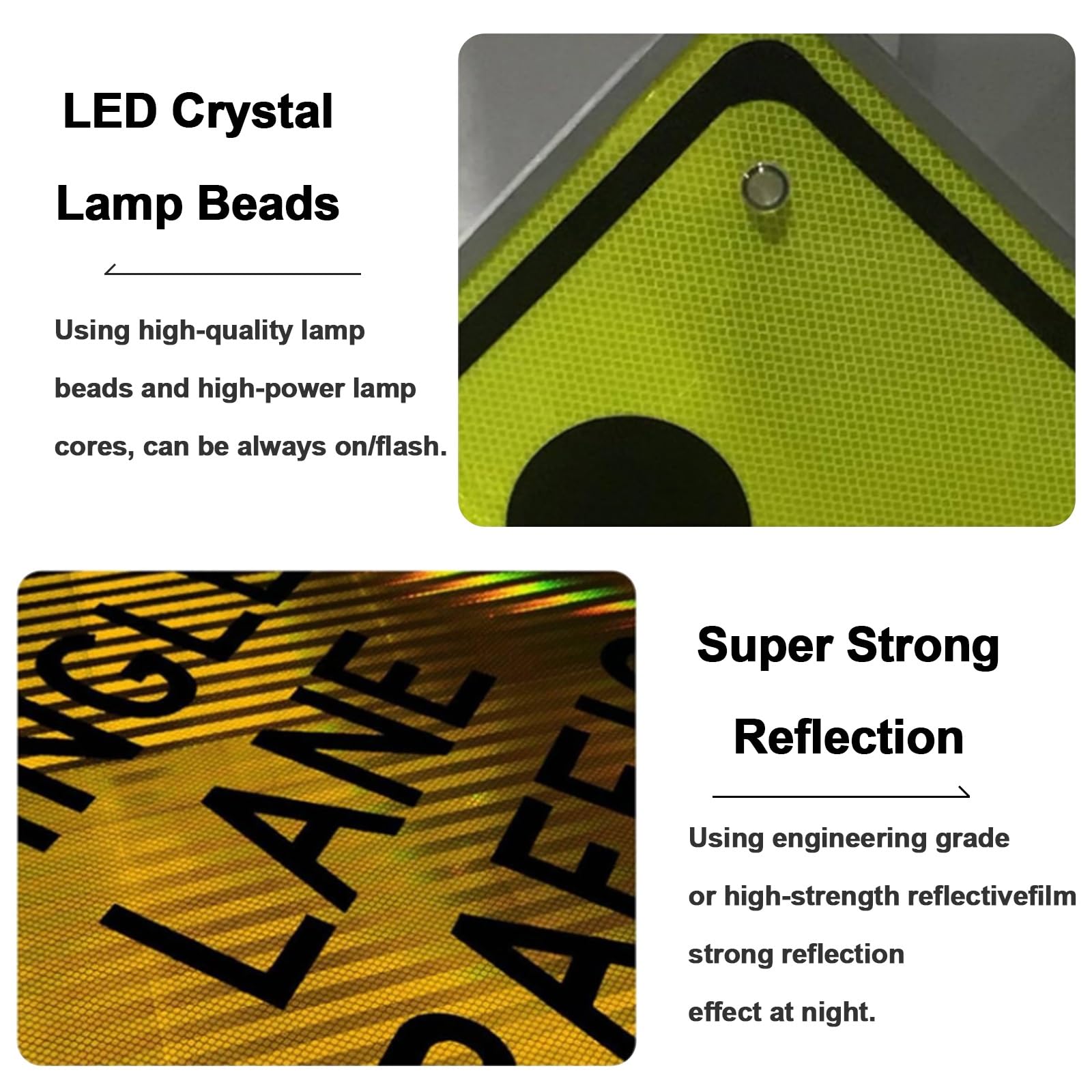 Segnali D'avvertimento Alimentati Solari Della Strada Pedonale con Luce Lampeggiante del LED, non Richiede Cablaggio, Utilizzare All'interno Dell'area Dello Stabilimento