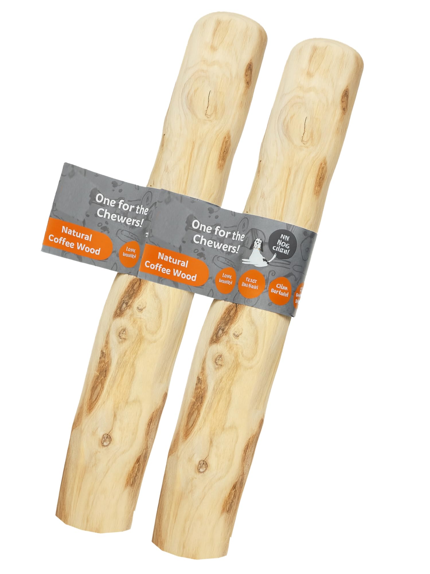 Pet Natural Coffee Wood Dog Chew Toy, Splinter-Free Hardwood for Aggressive Chewers, Non-Toxic Anxiety Relief Stick (PACK OF 2 XXL)
