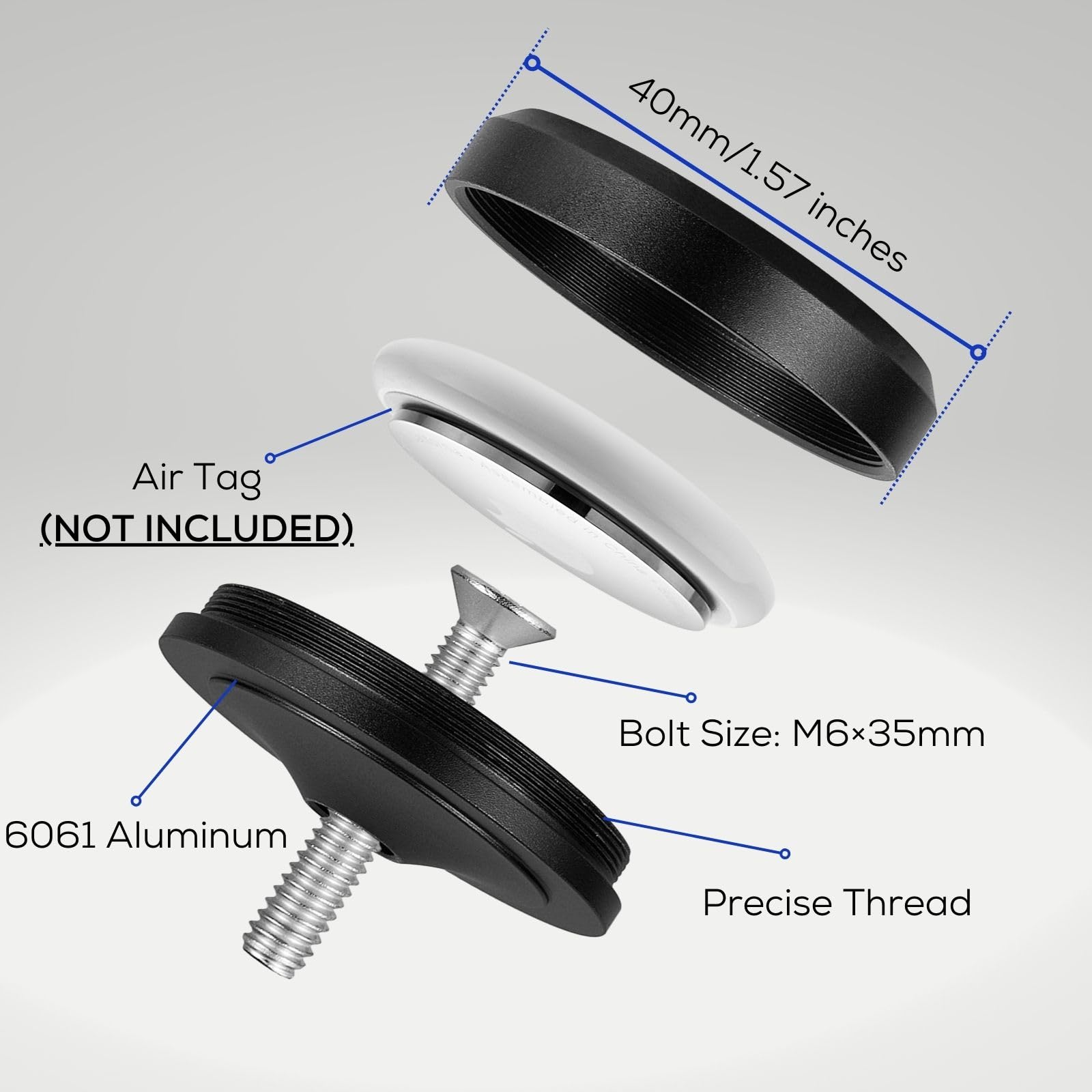 Bike Gps Hidden Bike AirTag Mount - Anti-Theft GPS Tracker Holder For Stem Caps (Fits 1-1/8" To 1-1/4" Headsets) Bike Airtag Holder