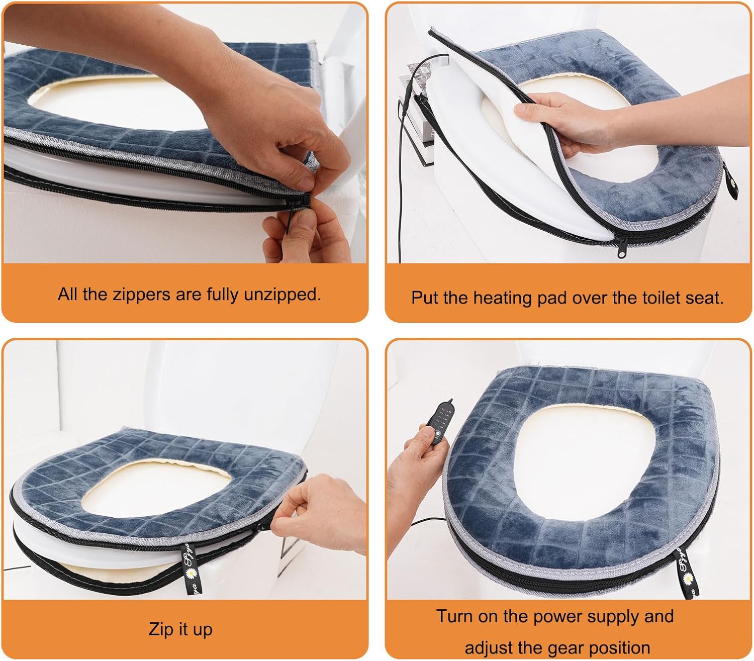 USB Electric Toilet Seat Cover With 5 Adjustable Temperature Levels Fast Heating Pad For Winter Bathroom Heated Cover