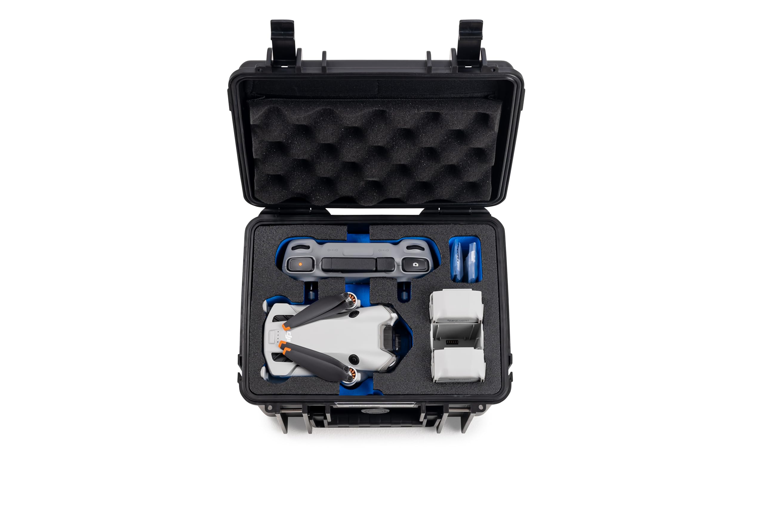 B&W Walizka transportowa do drona DJI Mini 4 Pro i Fly More Combo - typ 2000 czarna - wodoszczelna zgodnie z certyfikatem IP67, odporna na kurz, nietłukąca się i niezniszczalna