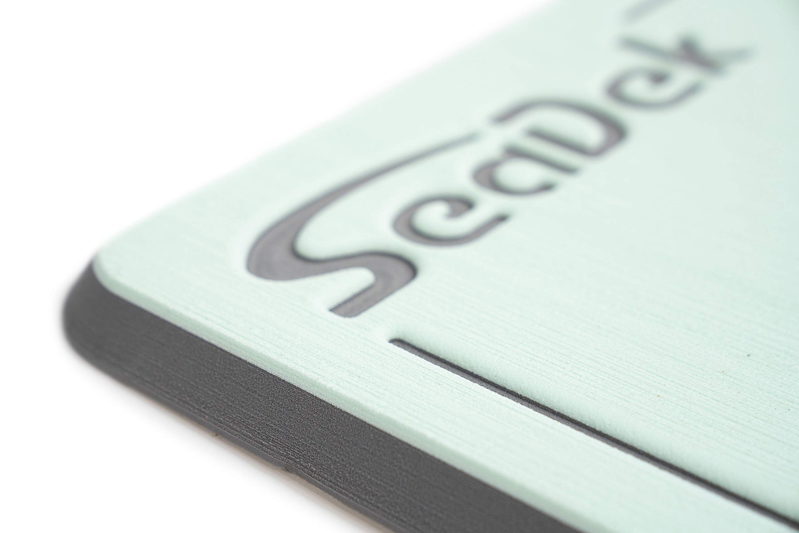 SeaDek Pad | Dual Density Helm Pads | Anti-Fatigue | Anti Slip | 20mm Thickness | Brushed Texture | Seafoam Green Over Storm Gray, Large