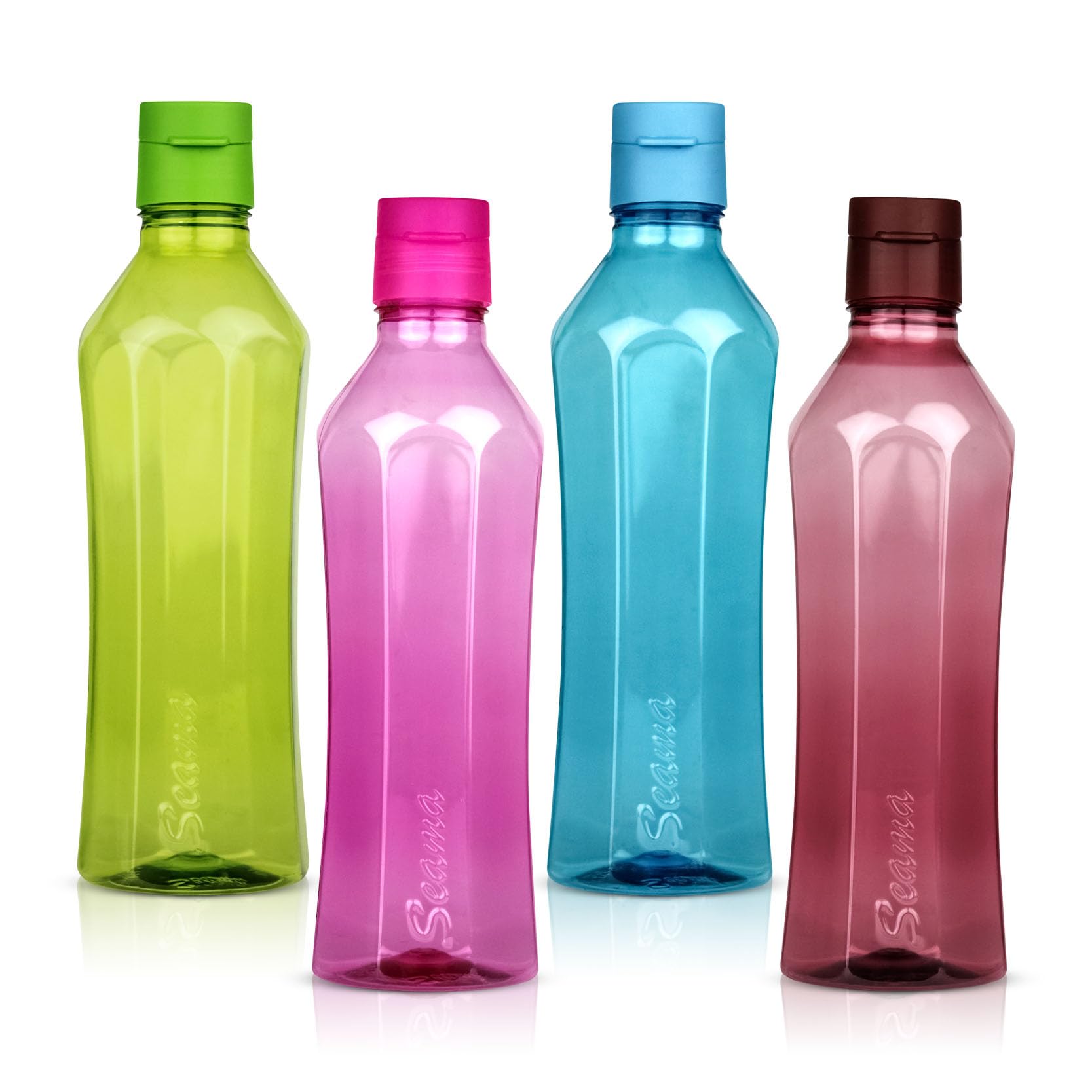 Seama SKY Walk 1500 ML Fliptop Plastic Water Bottle Set | Pack of 4 | Leak Proof, BPA Free, Durable & Stylish Water bottles for Home, School, Office, Gym, and Travel