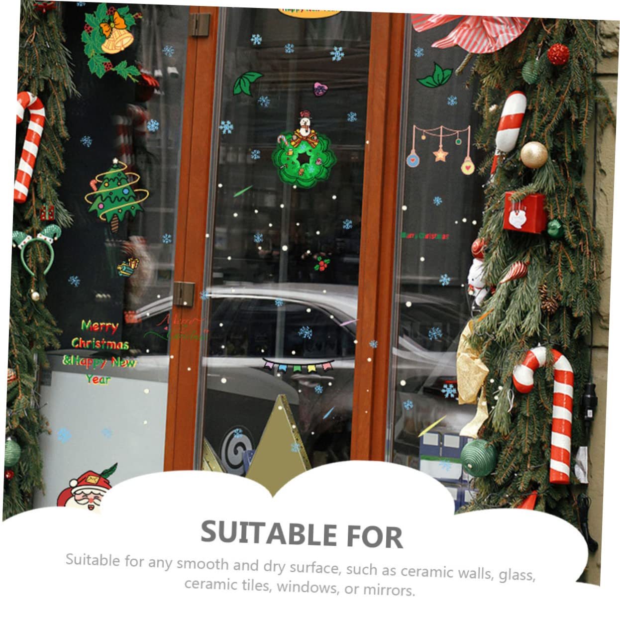 Uonlytech 30stücke Teiliges Cartoon Weihnachtsstil Fensteraufkleber Selbstklebende Wandtattoos Für Weihnachtsdekoration Geeignet Für Wohnräume Klassenzimmer Und Kinderzimmer