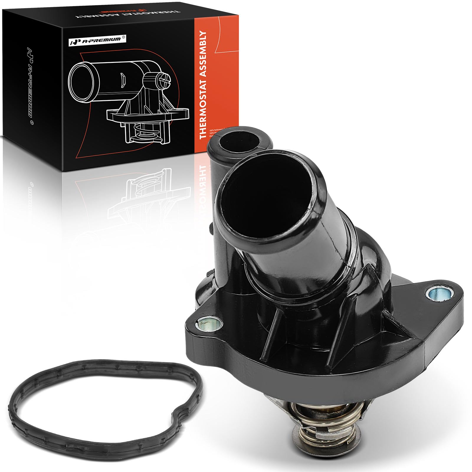 A-Premium Engine Coolant Thermostat and Housing Assembly Compatible with Ford, Mazda, Mercury, Lincoln Vehicles - 2003-2022 - Escape, Focus, Fusion,